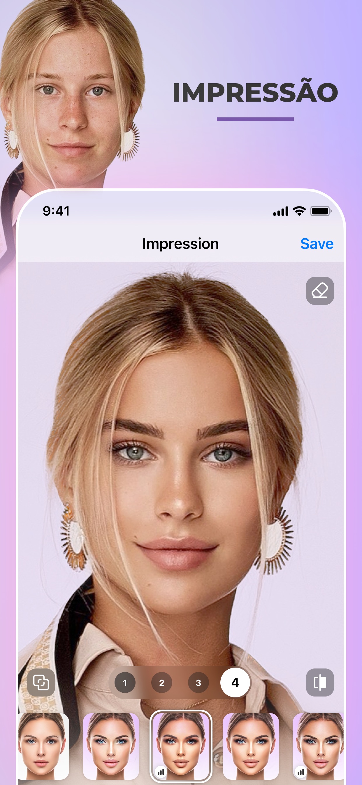 Captura de ecrã 1 da app FaceApp: Editor de Rostos