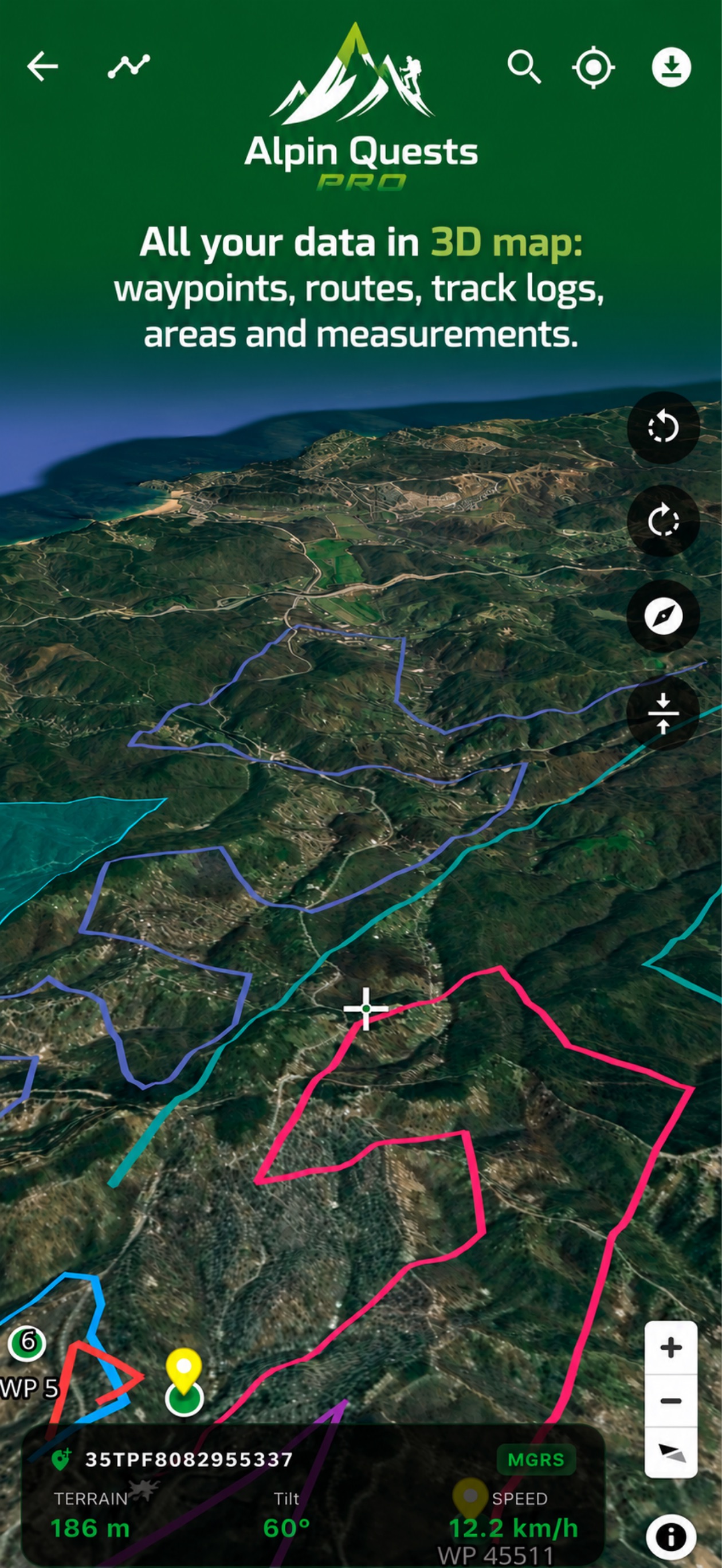 Captura de ecrã 3 da app Alpin Quest PRO – Outdoor GPS