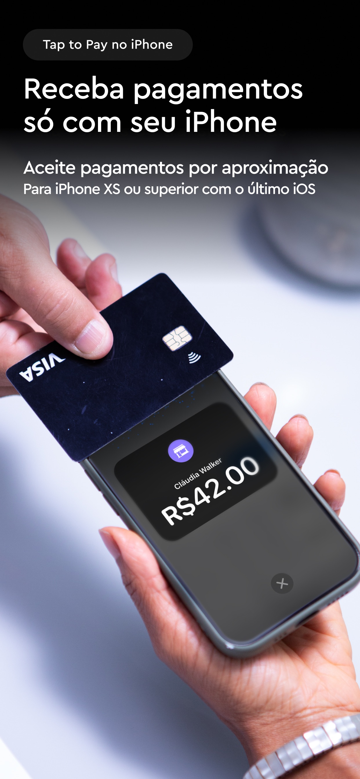 Captura de ecrã 1 da app InfinitePay Tap, Conta, Cartão