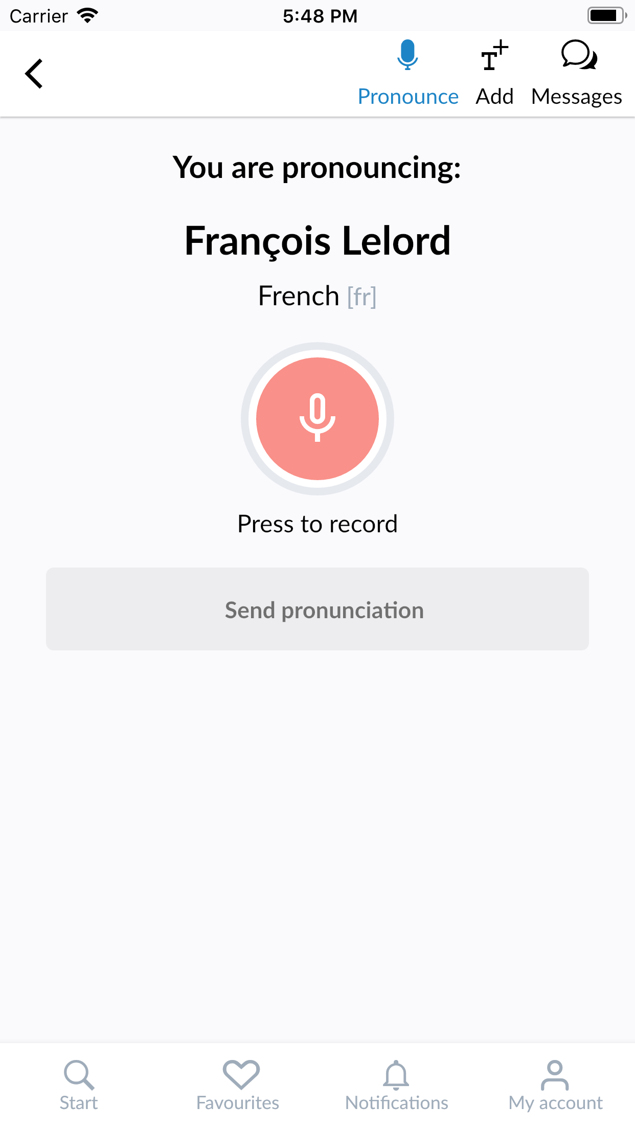 Captura de ecrã 4 da app Forvo Pronunciation