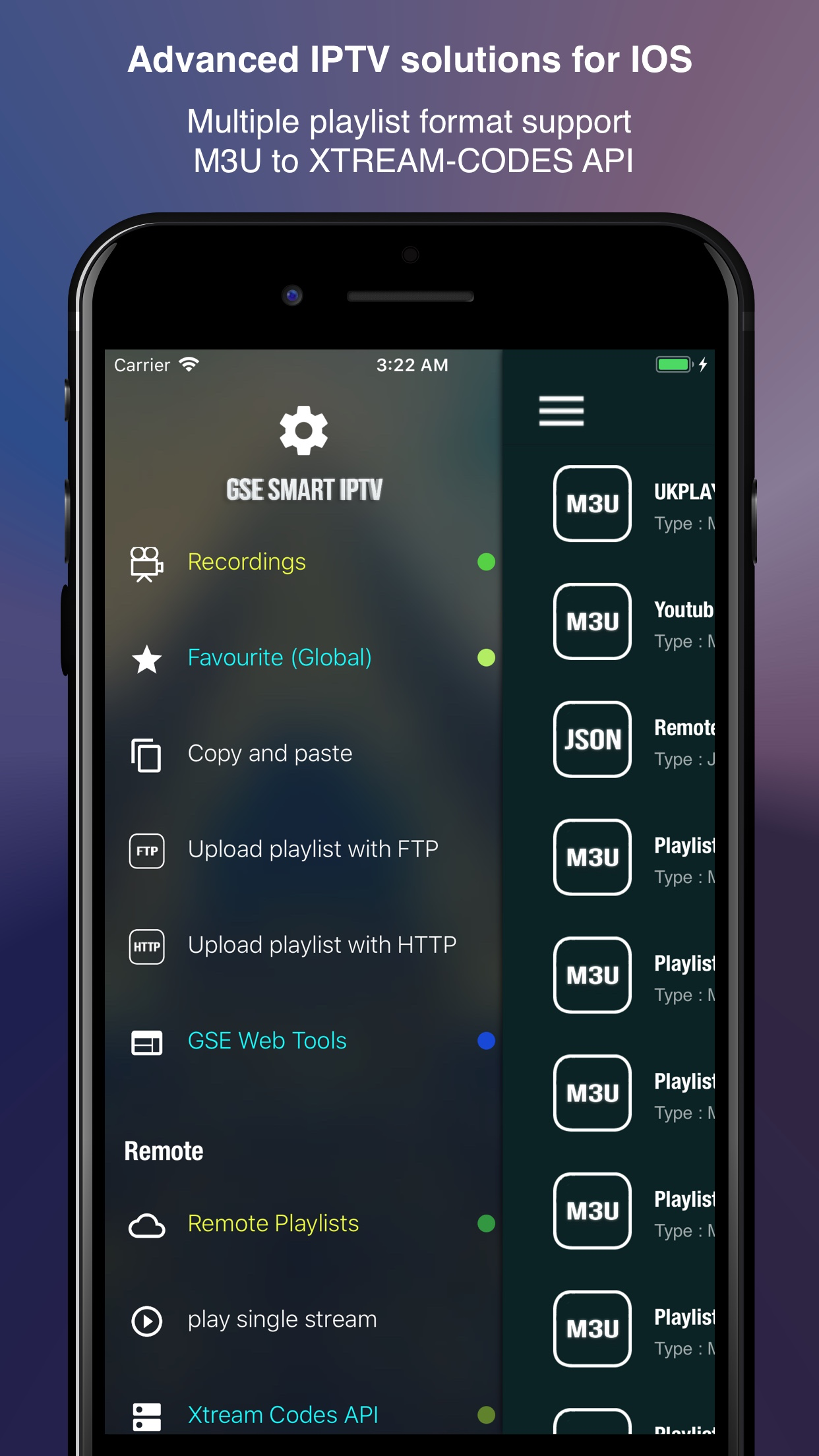 Captura de ecrã 1 da app GSE SMART IPTV PRO