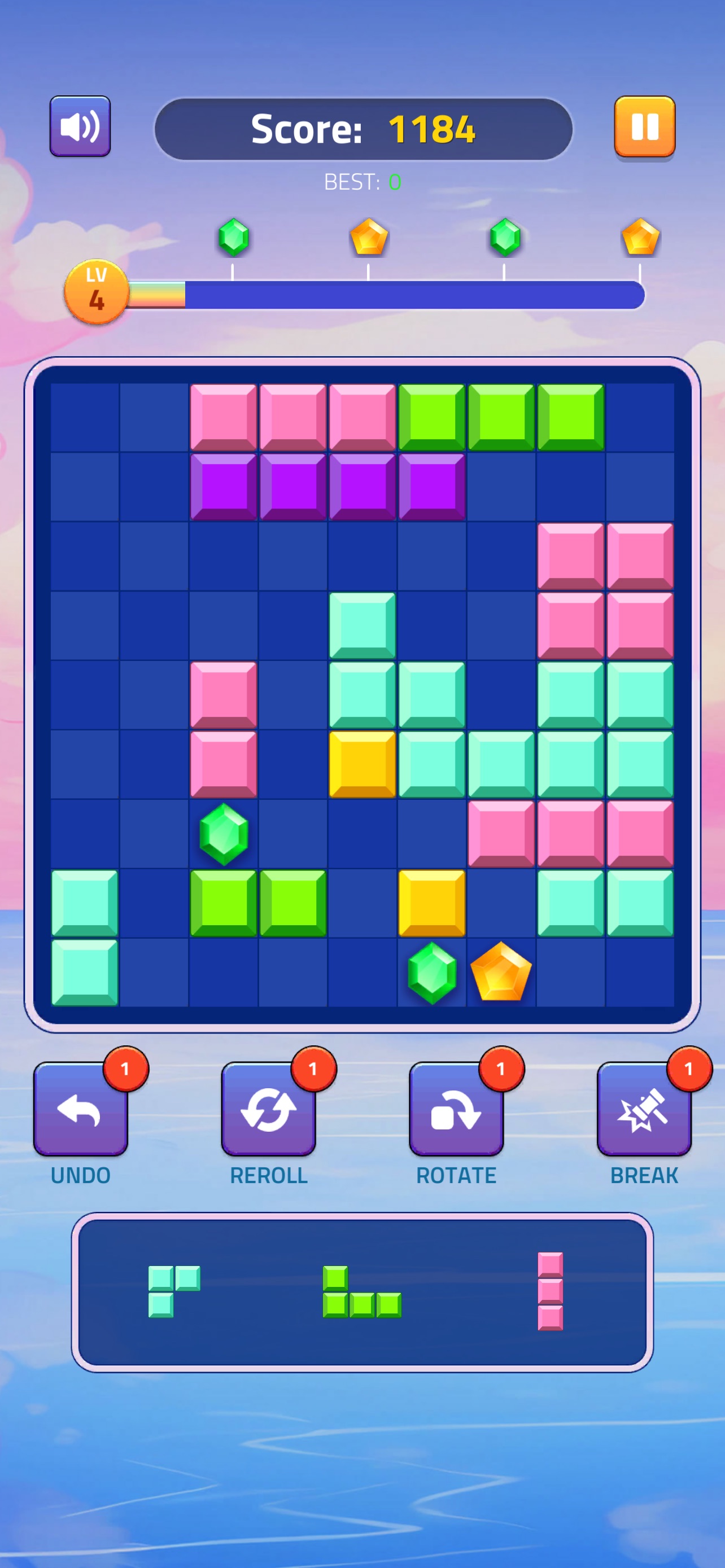 Captura de ecrã 1 da app Block Puzzle - Gems Adventure