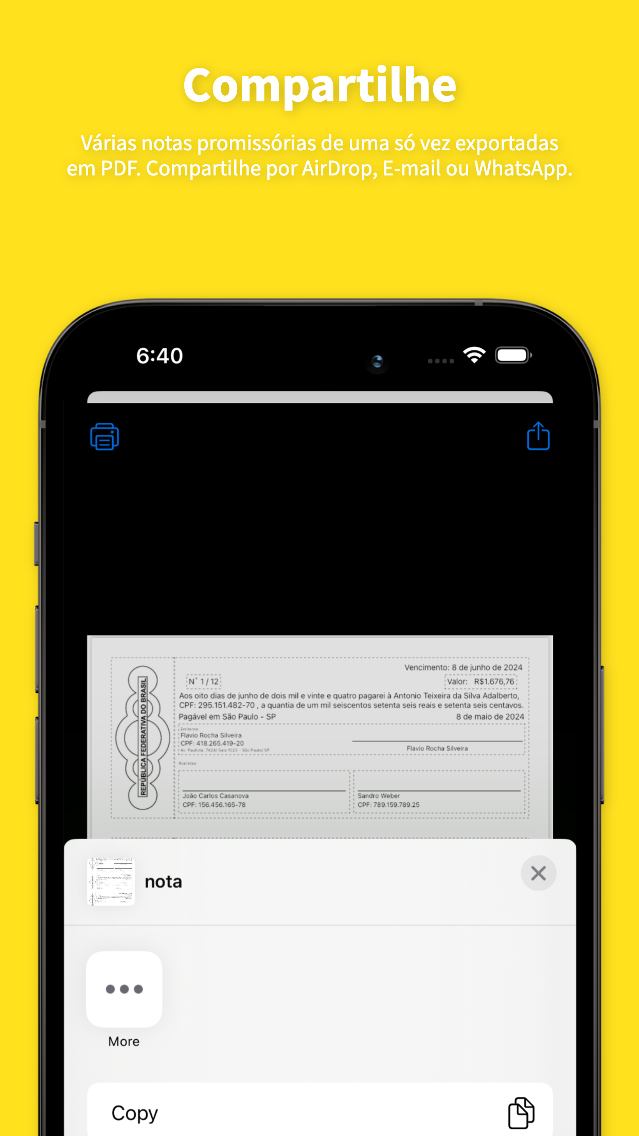 Captura de ecrã 3 da app Notas Promissórias