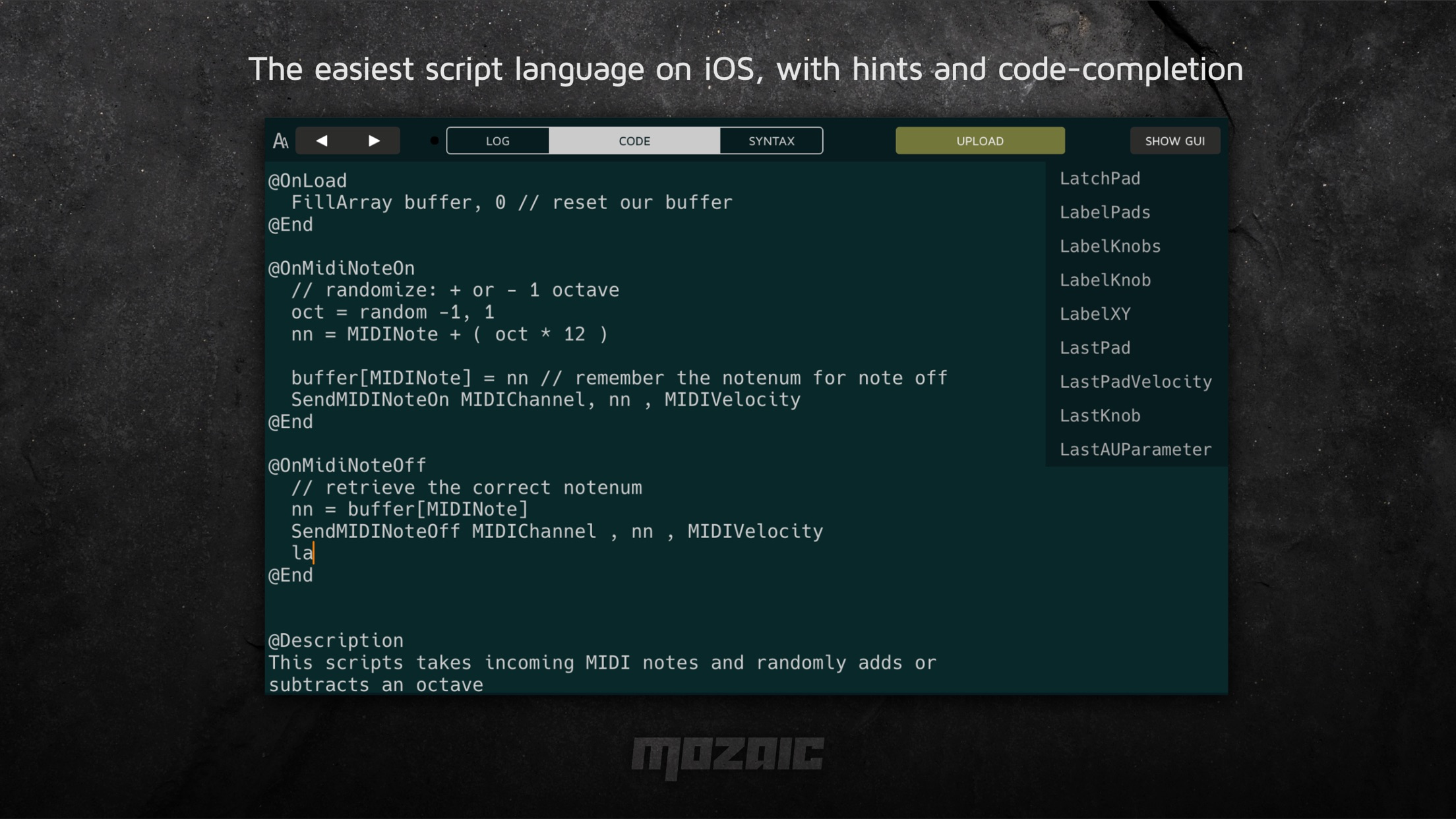 Mozaic Plugin Workshop screenshot 3