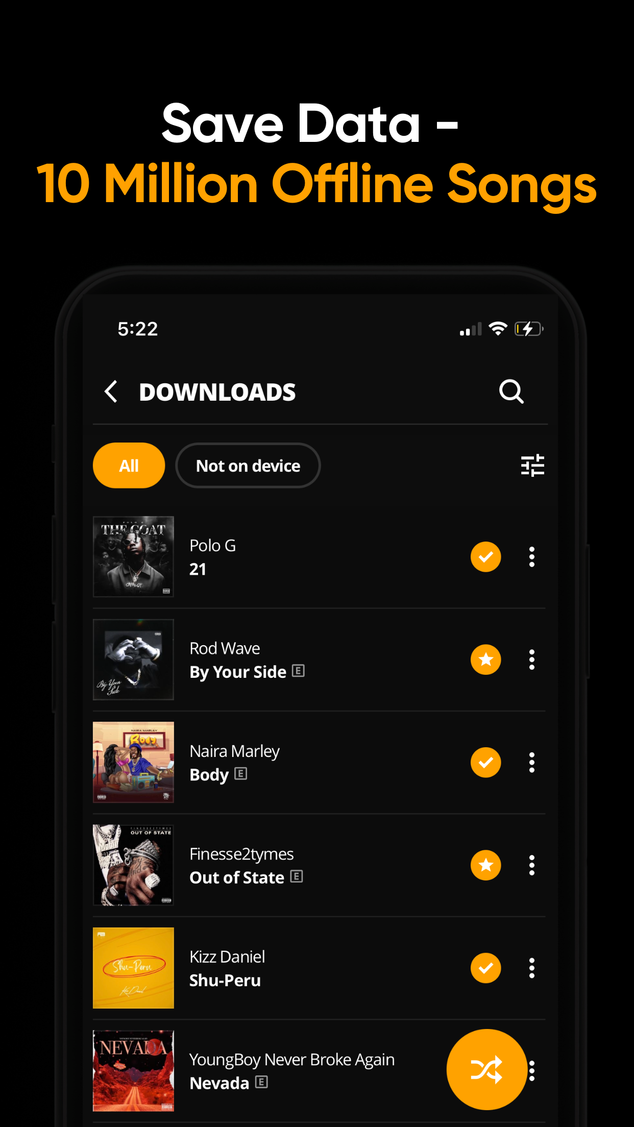 Captura de ecrã 2 da app Audiomack - Play Music Offline