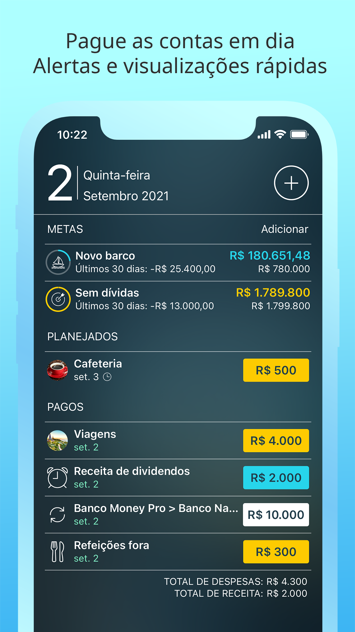 Captura de ecrã 3 da app Money Pro: Finanças Pessoais