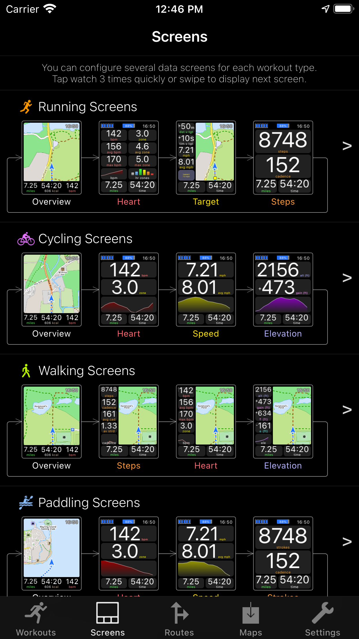Captura de ecrã 1 da app WorkOutDoors