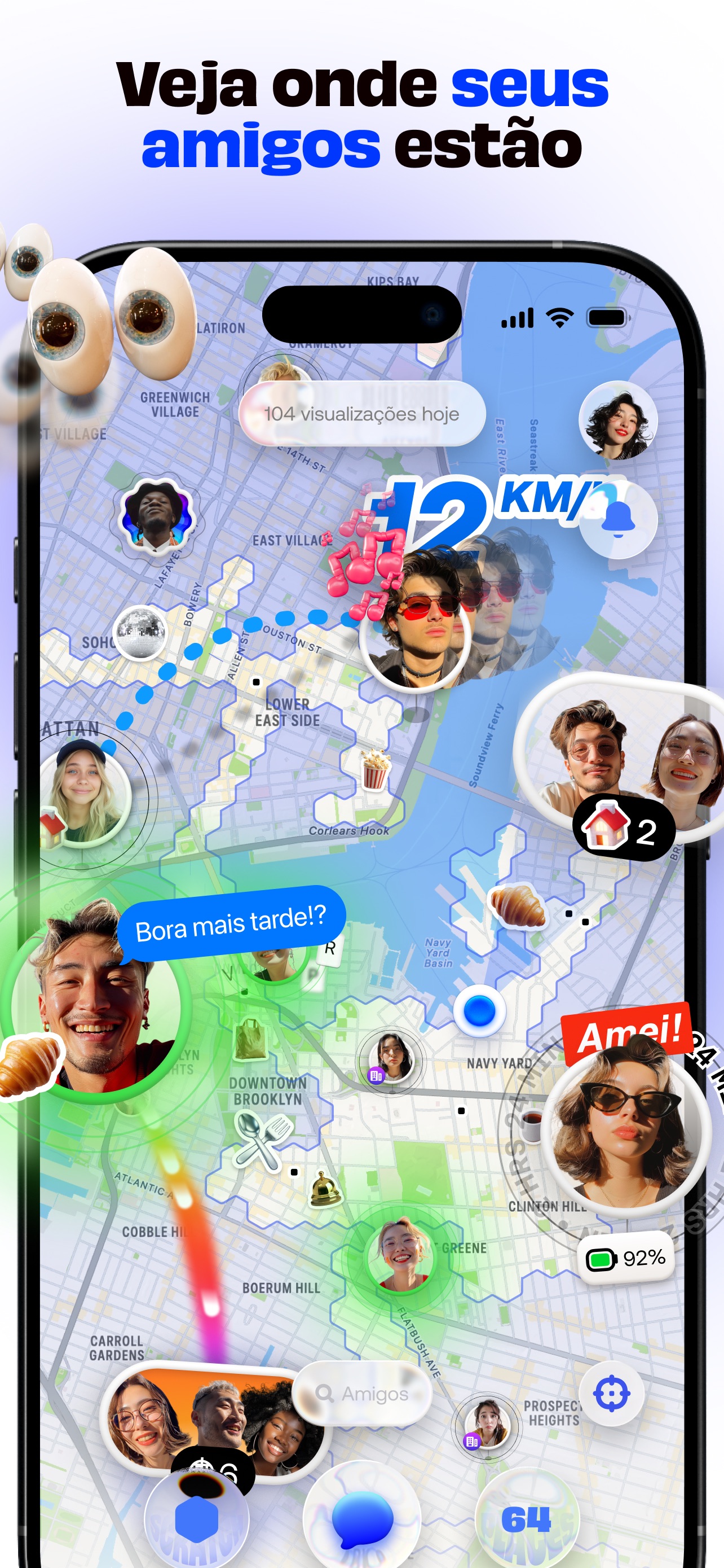 Captura de ecrã 2 da app Bump - mapa para amigos