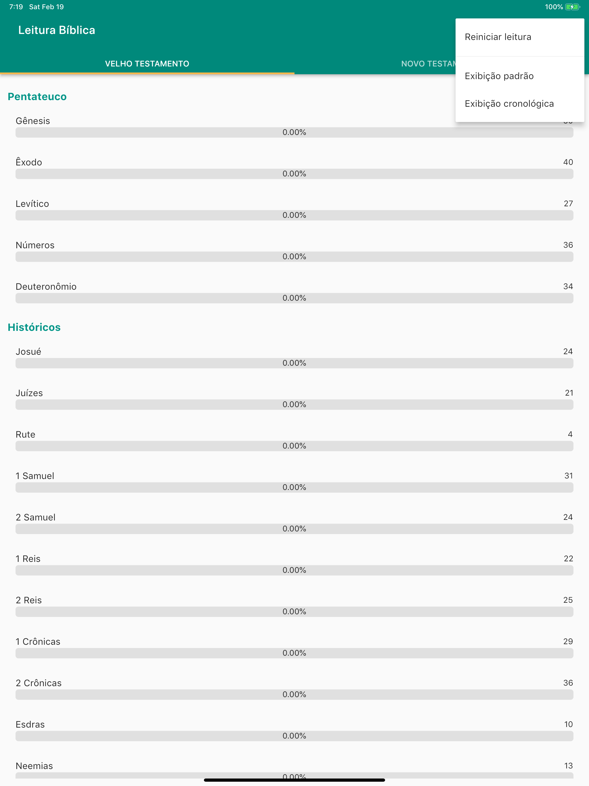 Captura de ecrã 4 da app Controle de Leitura da Bíblia