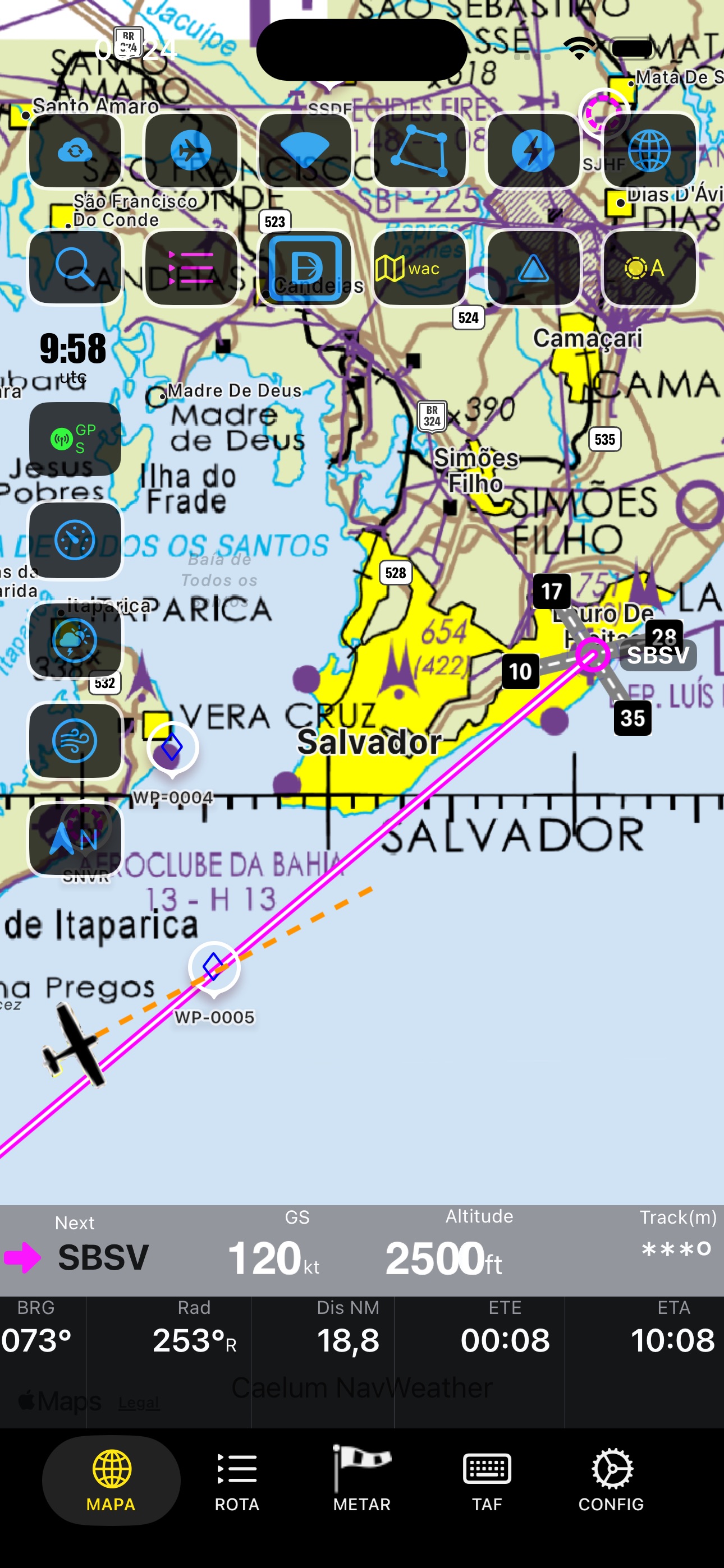 Captura de ecrã 1 da app Caelum NavWeather