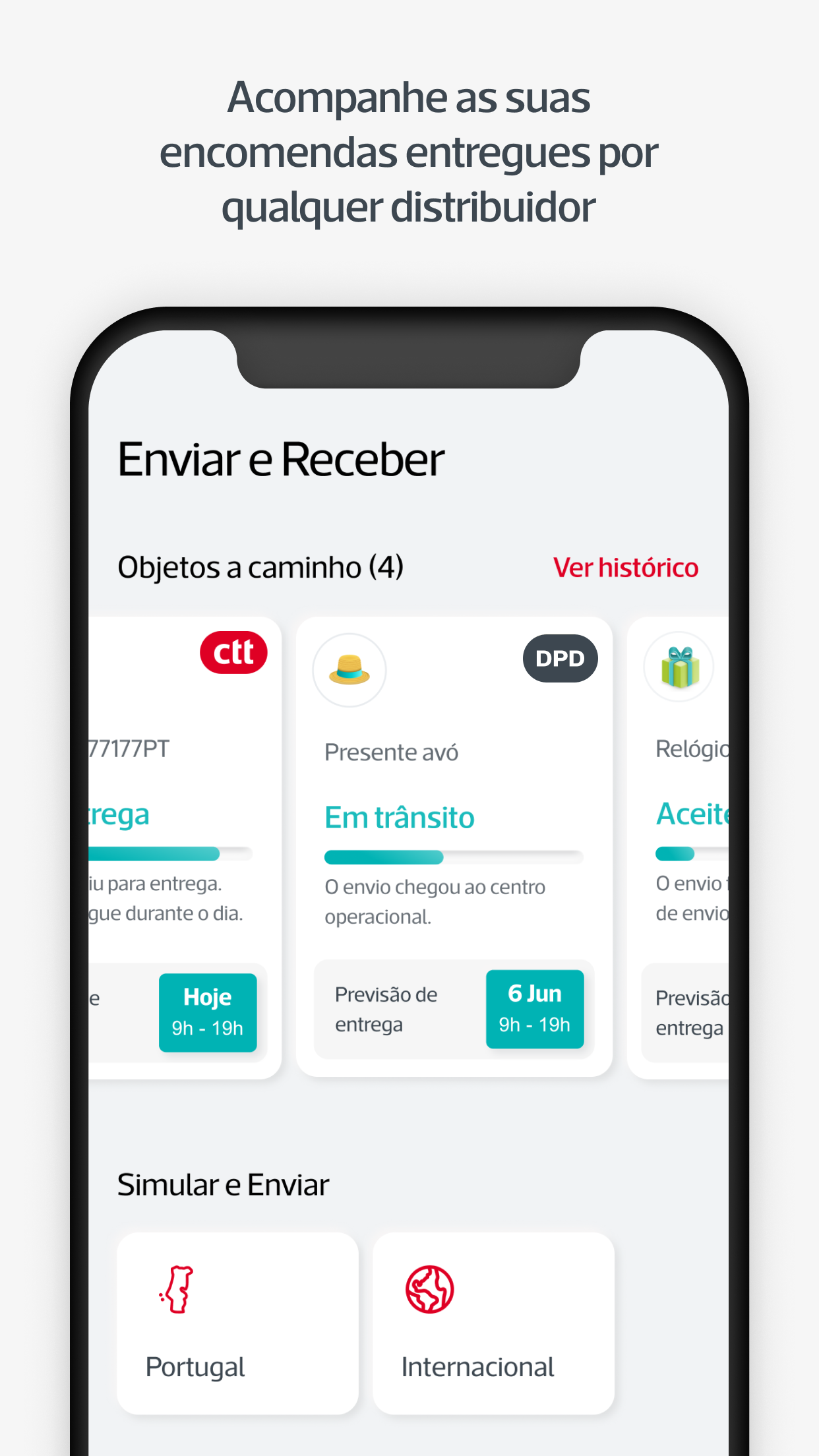 Captura de ecrã 3 da app CTT - Correios de Portugal