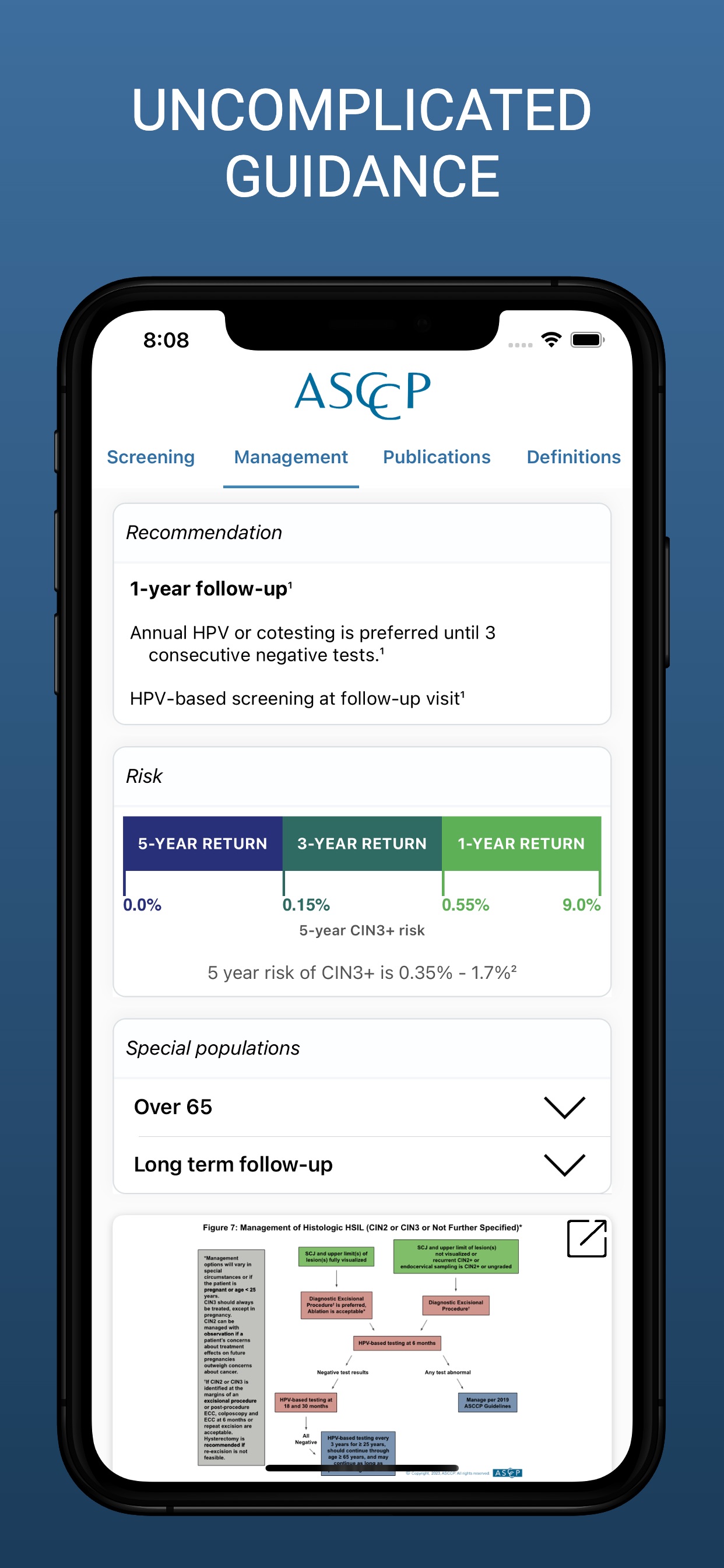 Captura de ecrã 4 da app ASCCP Management Guidelines