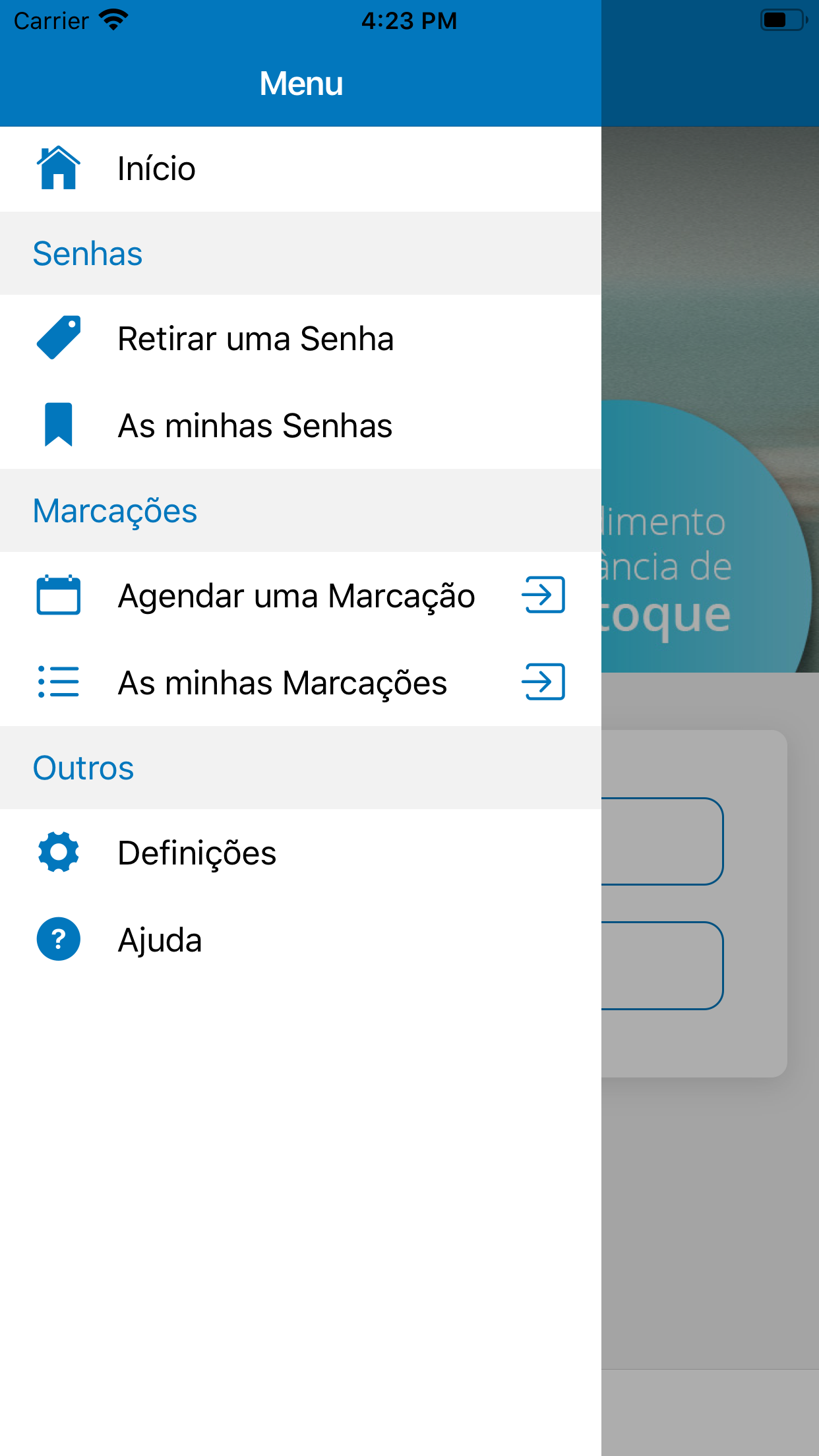 Captura de ecrã 1 da app sigaApp