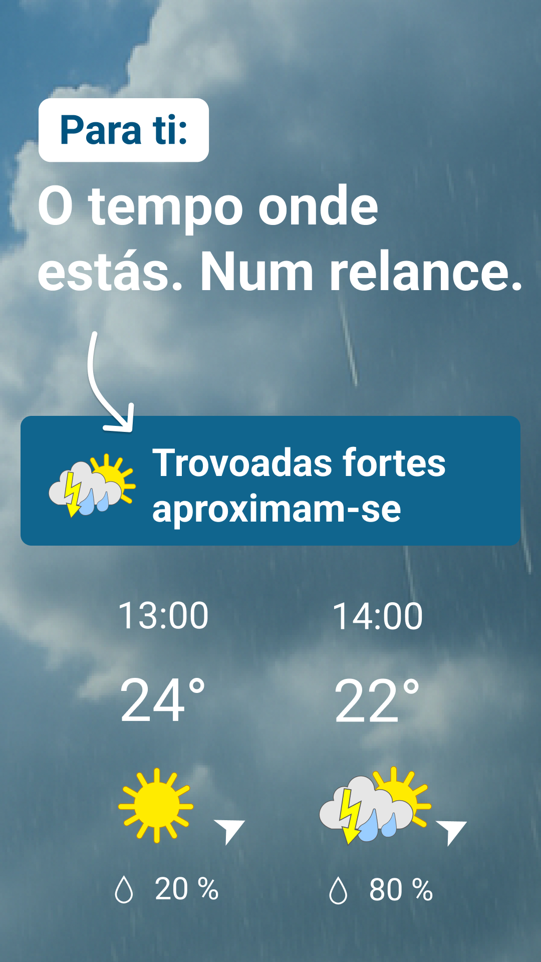 Captura de ecrã 1 da app Tempo & Radar - Meteorologia