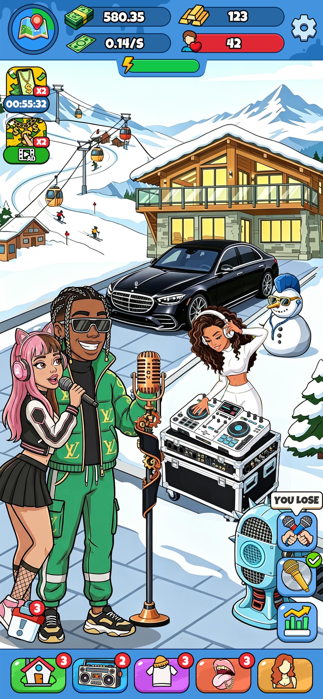 Captura de ecrã 3 da app Rap Star:Idle Clicker