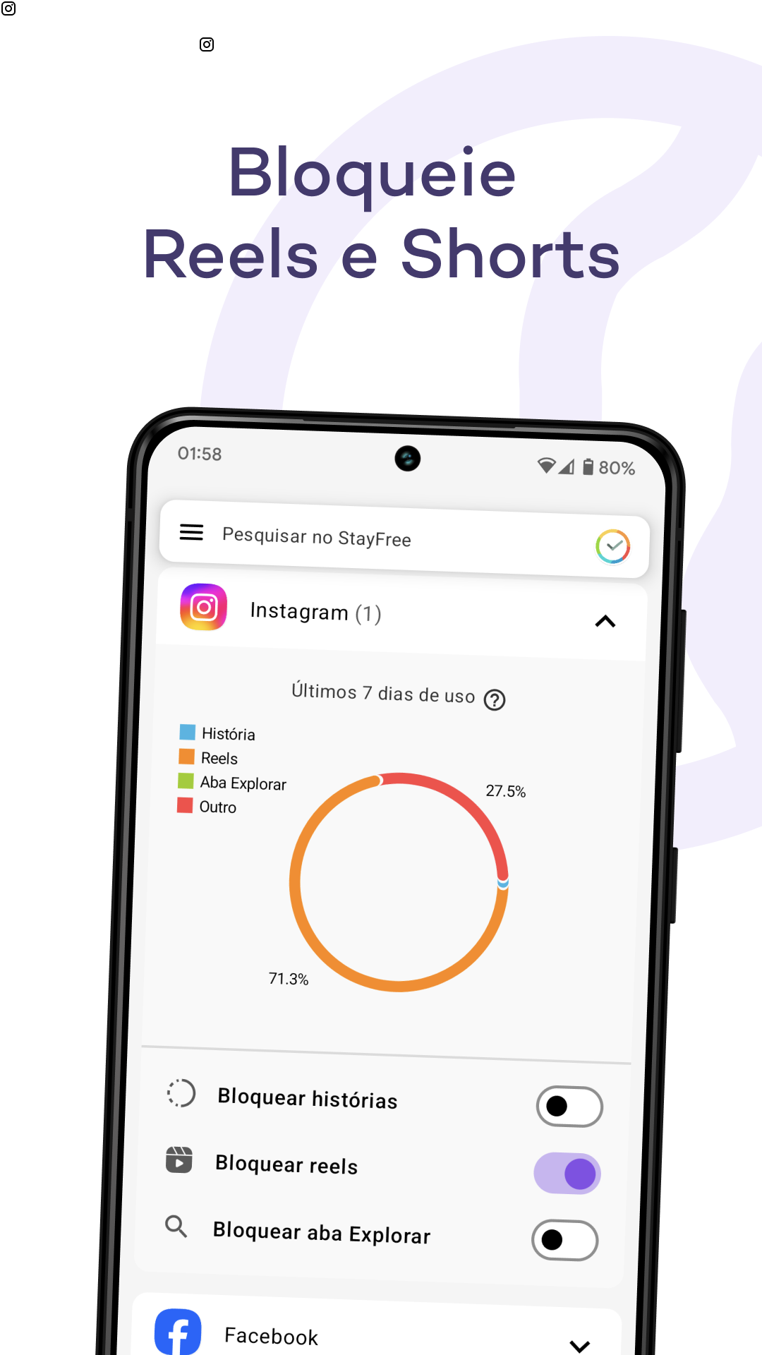 Captura de ecrã 2 da app StayFree - Screen Time