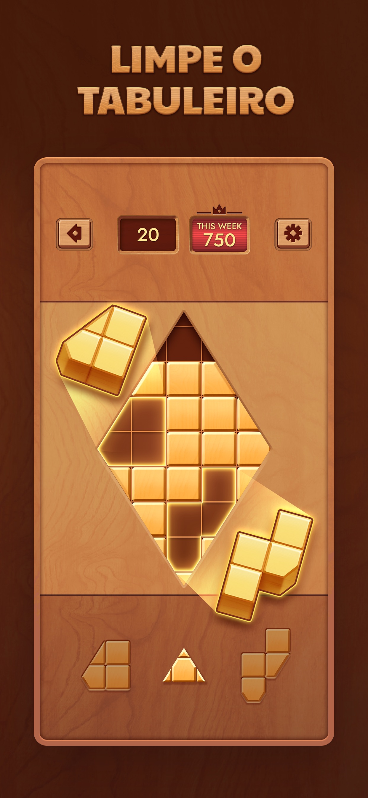 Captura de ecrã 3 da app Woodoku - Puzzles de Blocos