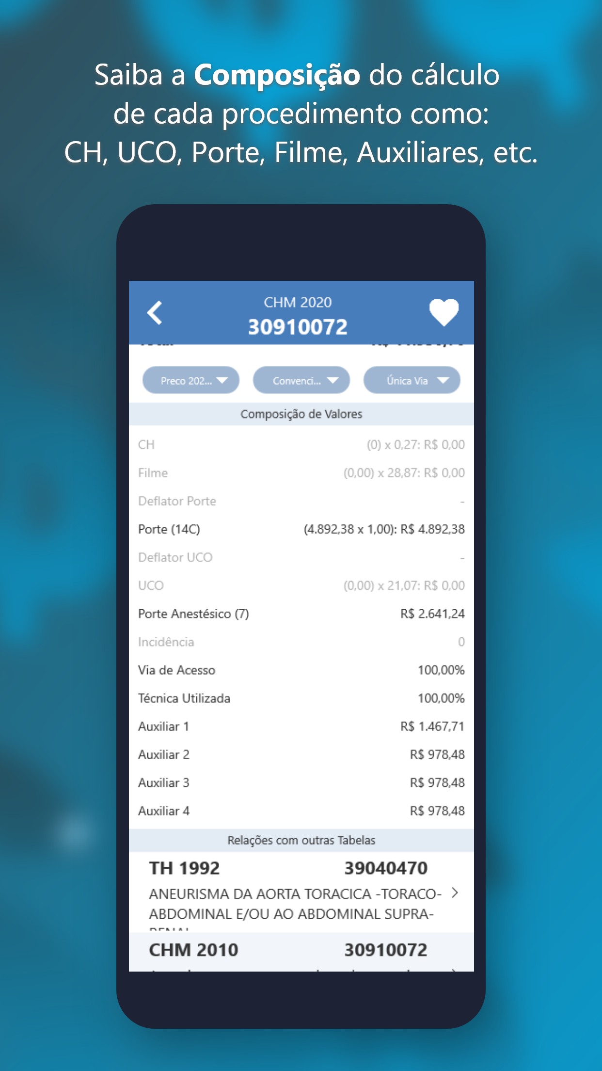 Captura de ecrã 3 da app PMED - Preço Médico TUSS CBHPM