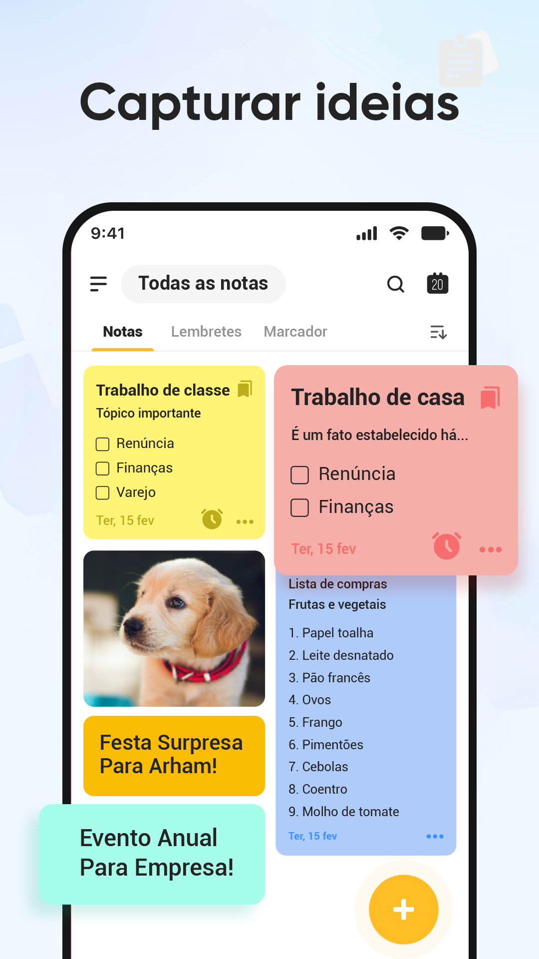 Captura de ecrã 1 da app Notas: Bloco de notas e listas