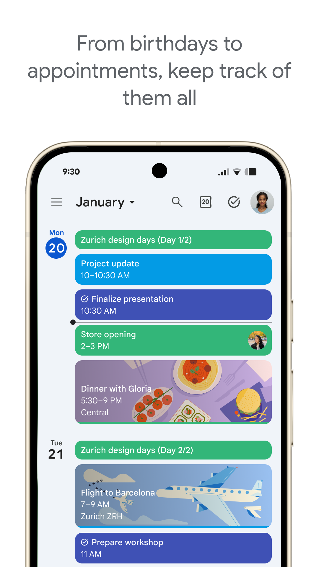 Captura de ecrã 1 da app Calendário Google
