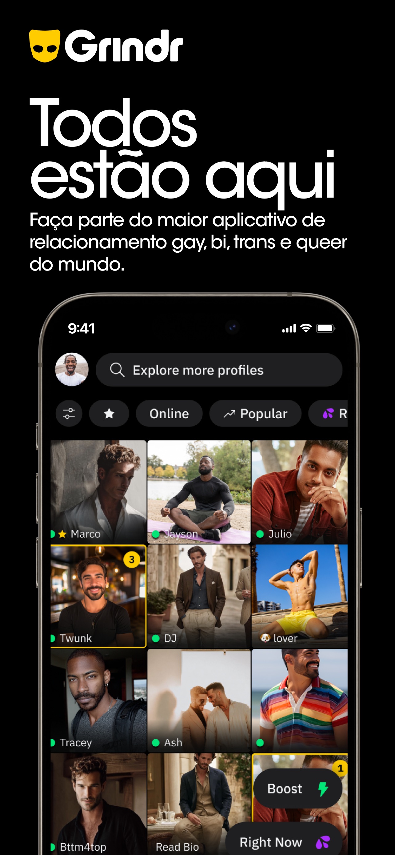 Captura de ecrã 1 da app Grindr - Conversa gay