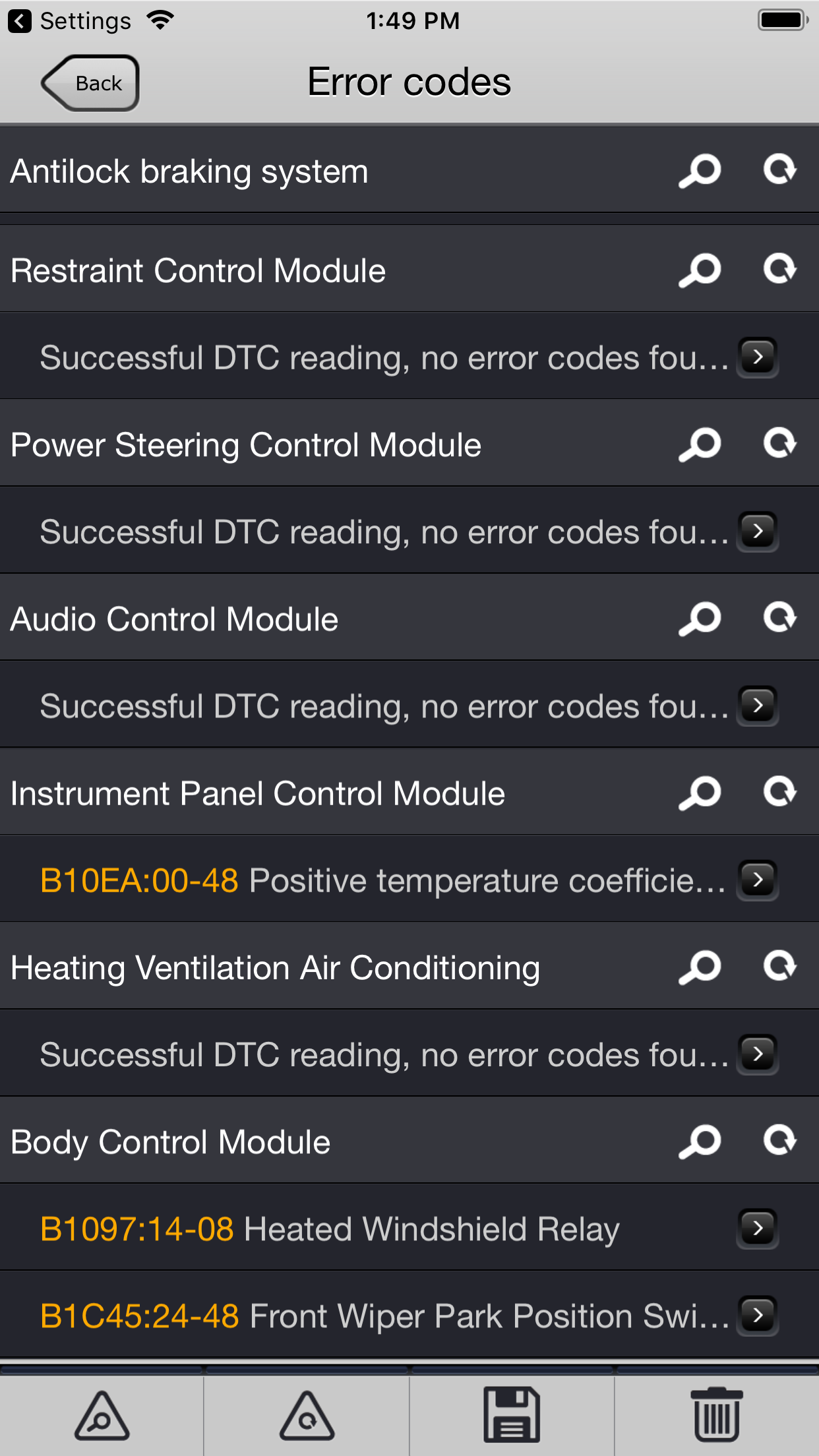 Captura de ecrã 2 da app FORScan Lite - for Ford, Mazda