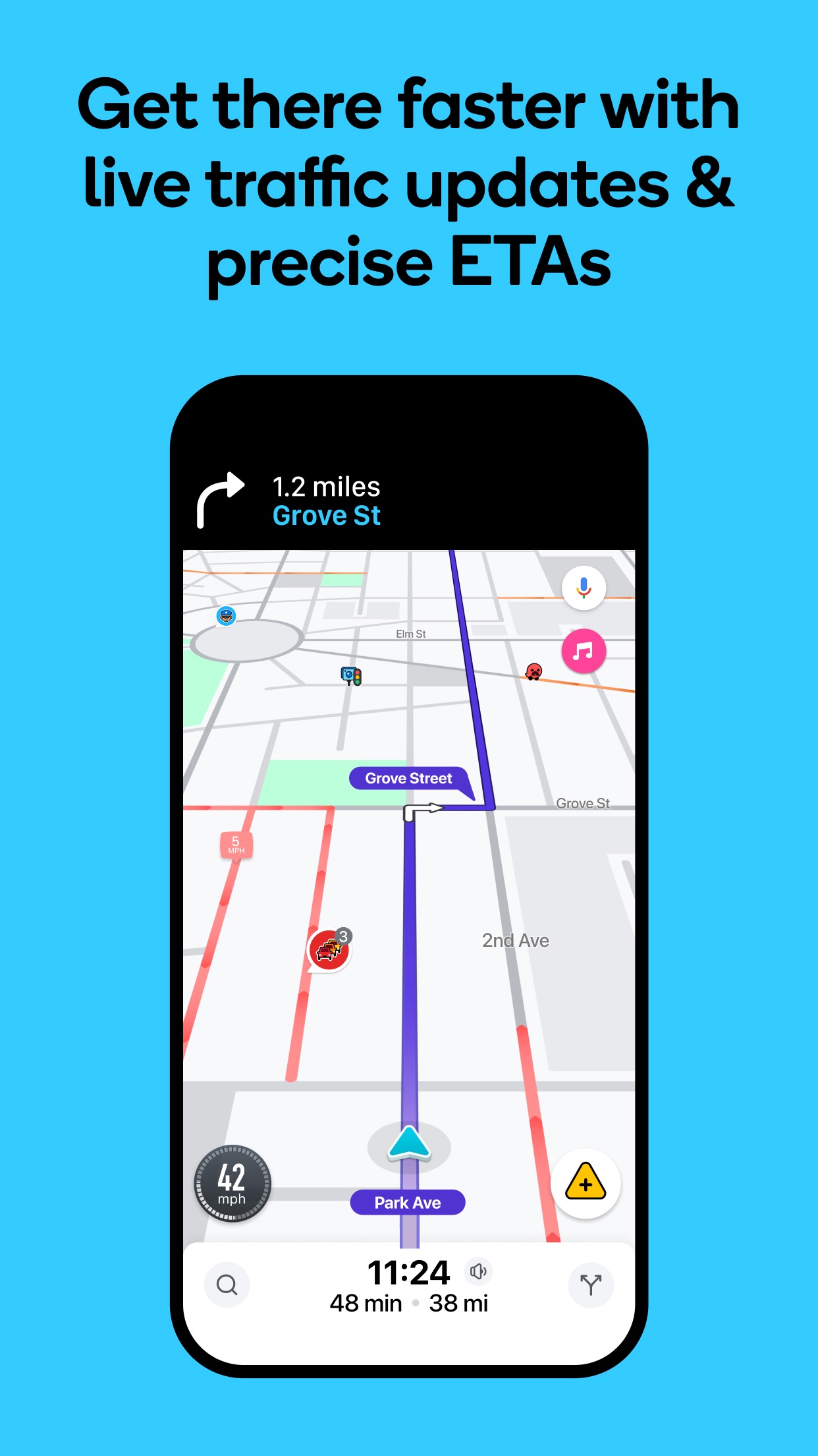Captura de ecrã 1 da app Waze - GPS e trânsito