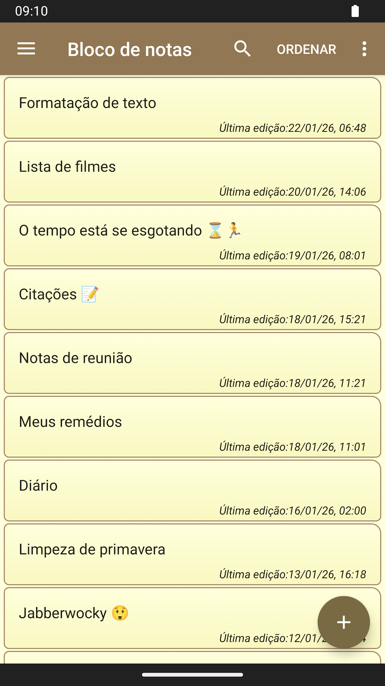 Captura de ecrã 1 da app Bloco de notas - notas simples