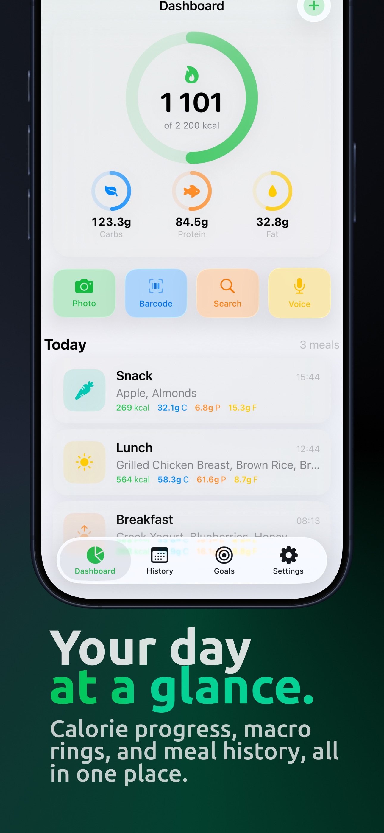 Captura de ecrã 3 da app Calometric — Calories Tracker