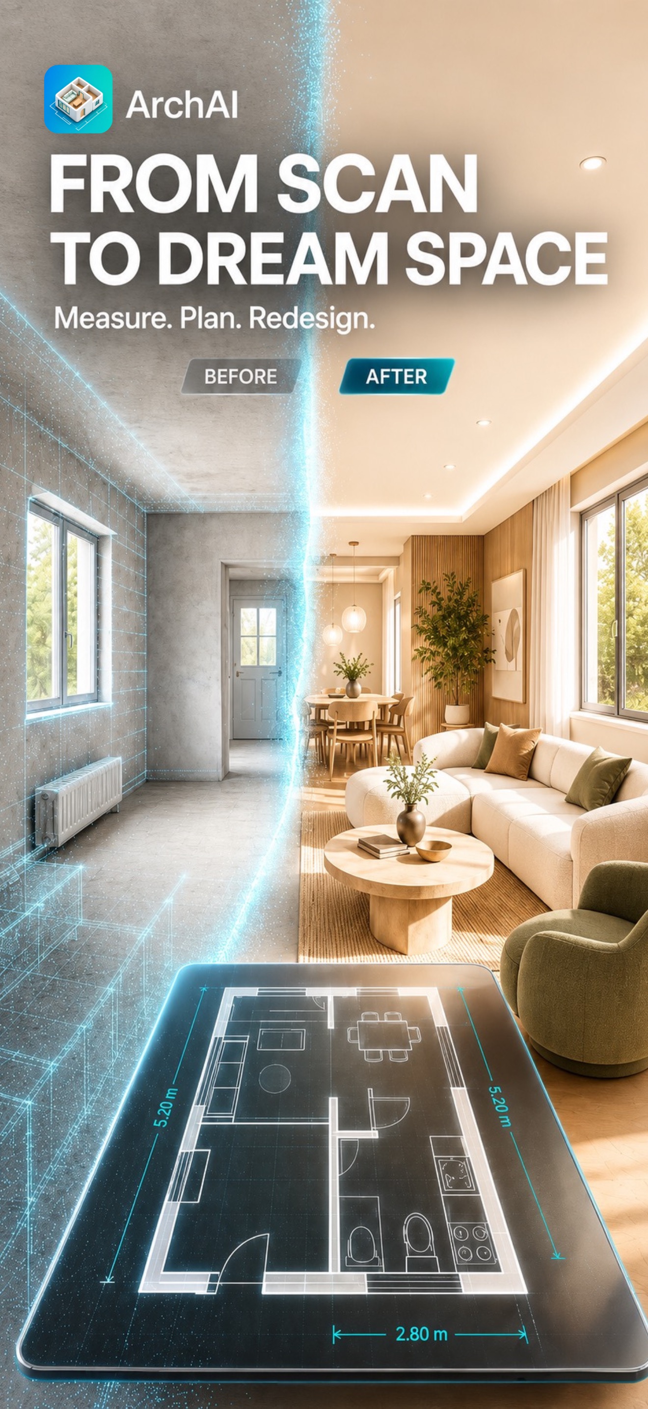 Captura de ecrã 1 da app Planta de Casa 3D & LiDAR
