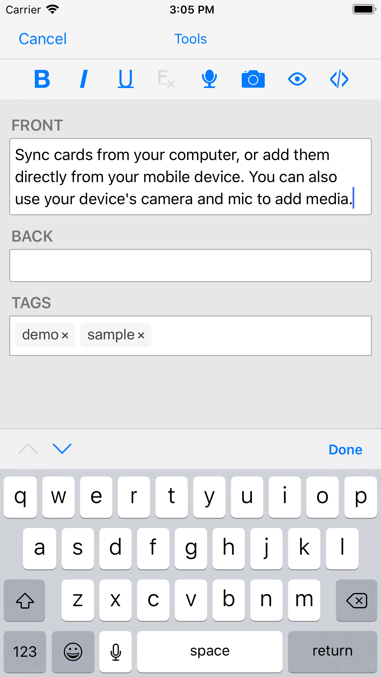 Captura de ecrã 3 da app AnkiMobile Flashcards