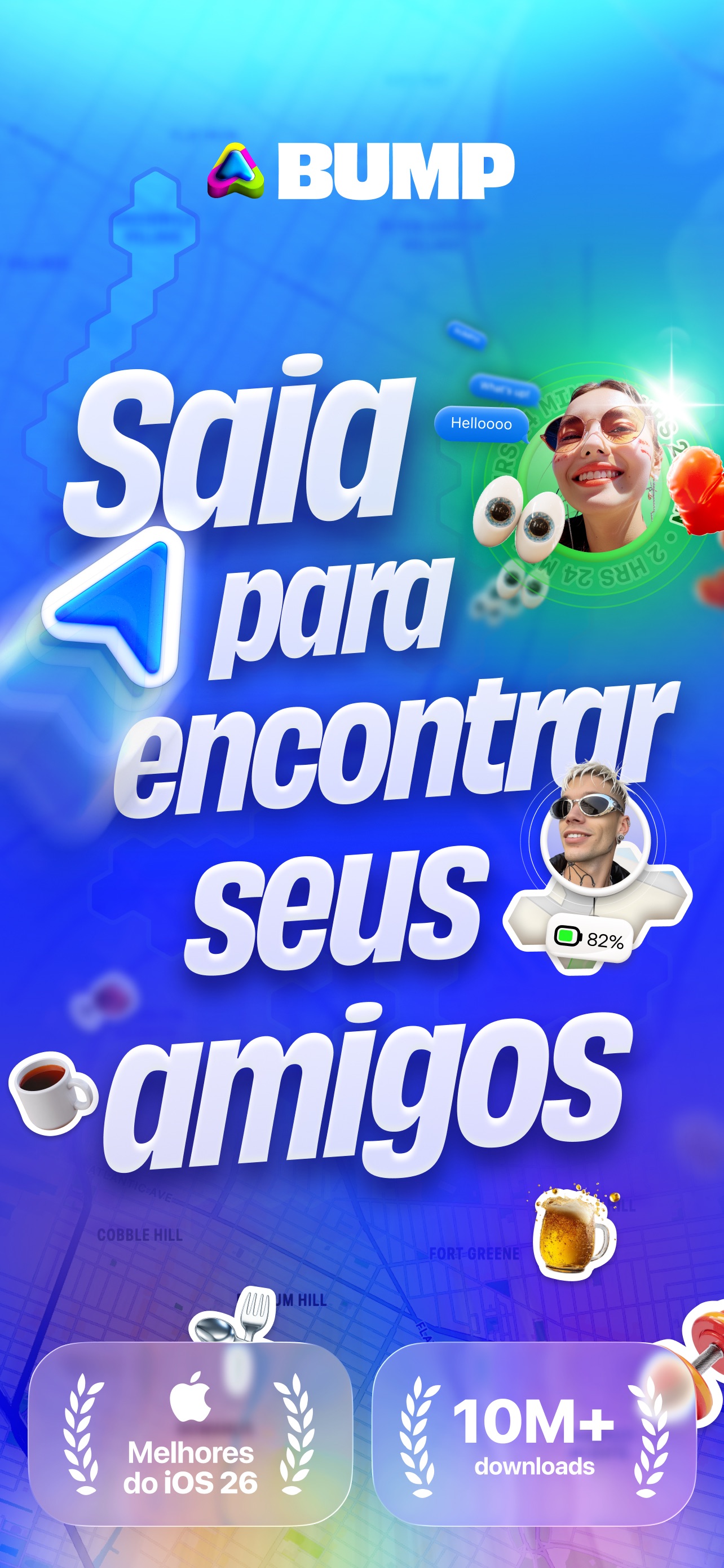 Captura de ecrã 1 da app Bump - mapa para amigos