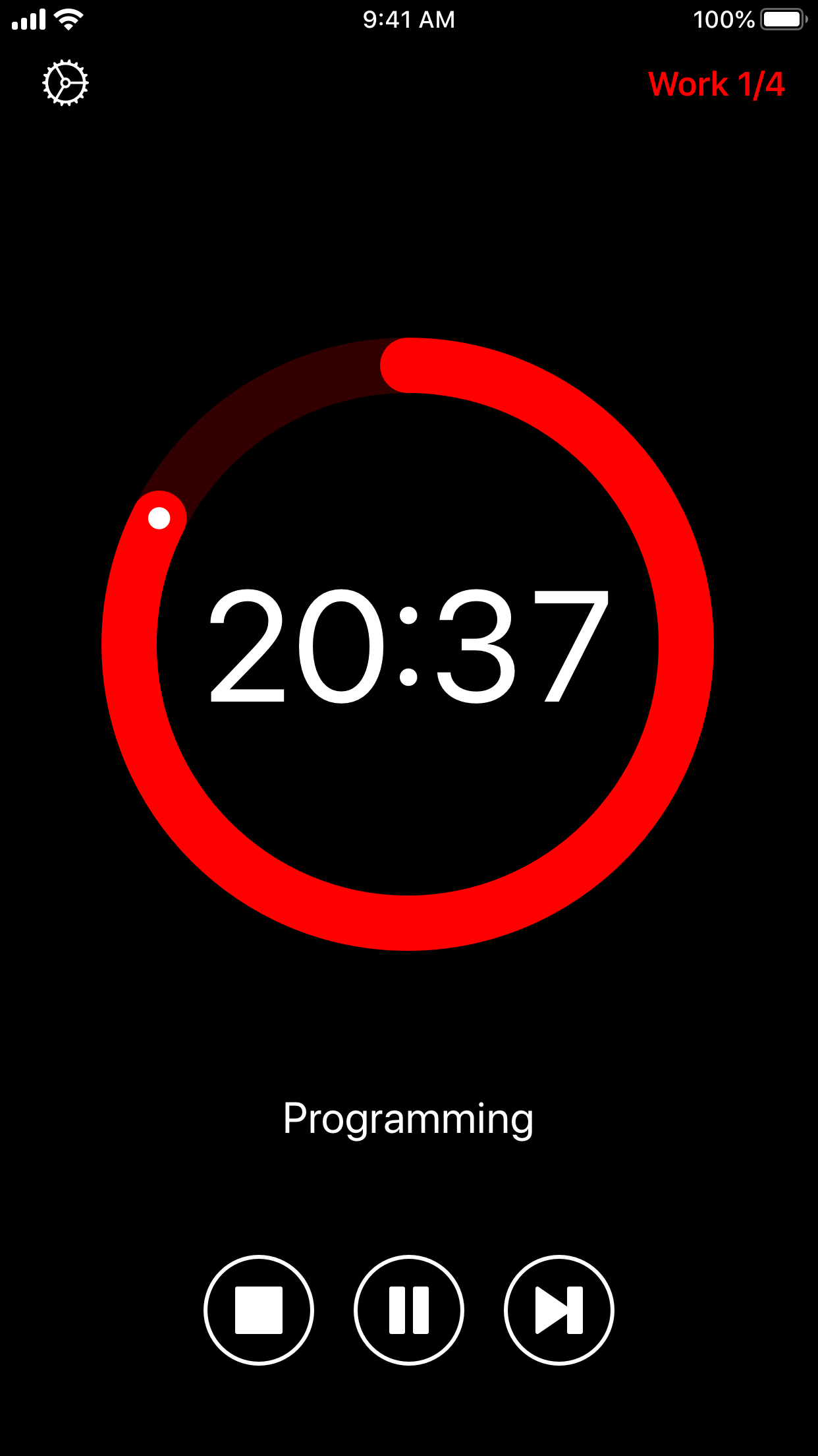 Captura de ecrã 1 da app Pommie - Pomodoro Timer