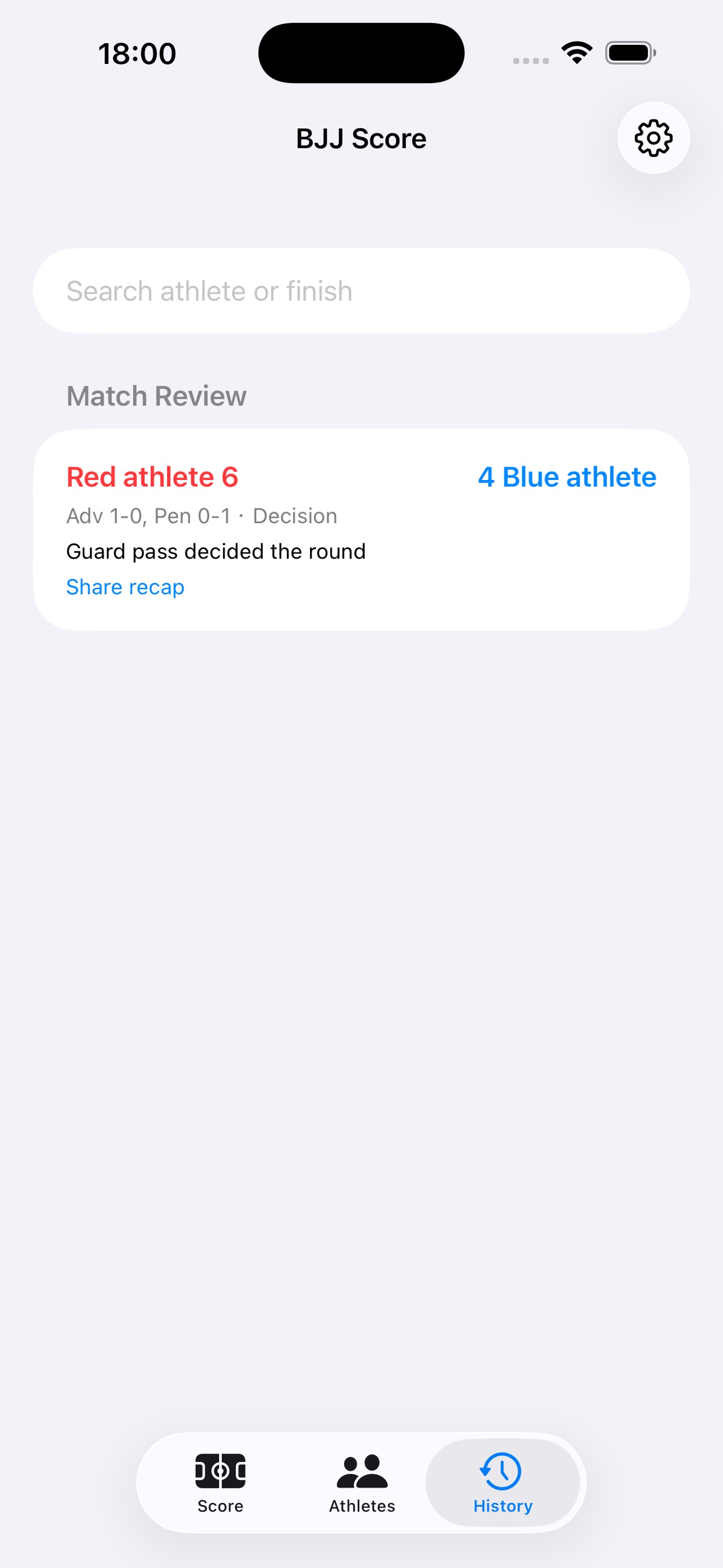 Captura de ecrã 3 da app Placar BJJ 2026