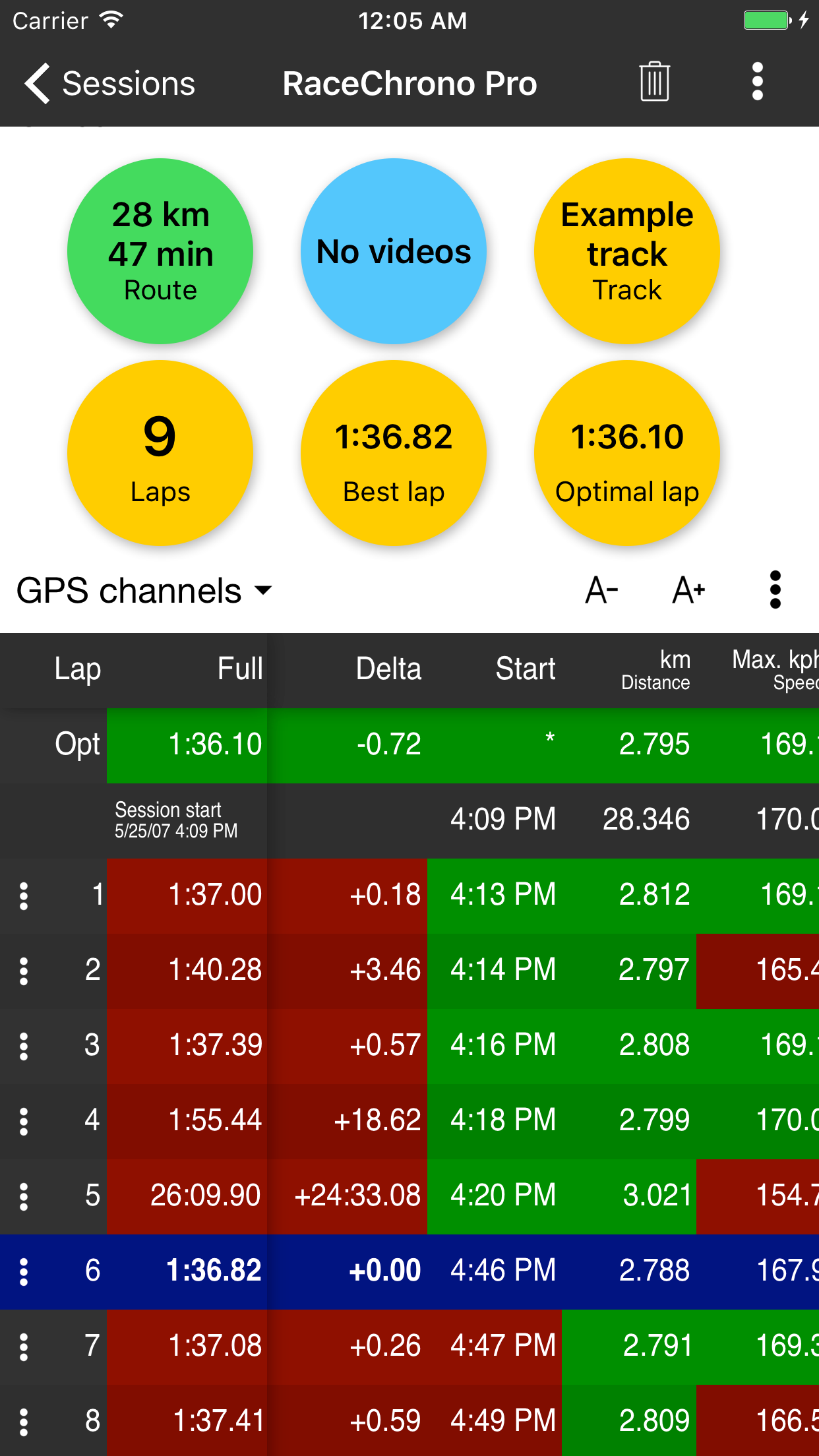 Captura de ecrã 2 da app RaceChrono Pro