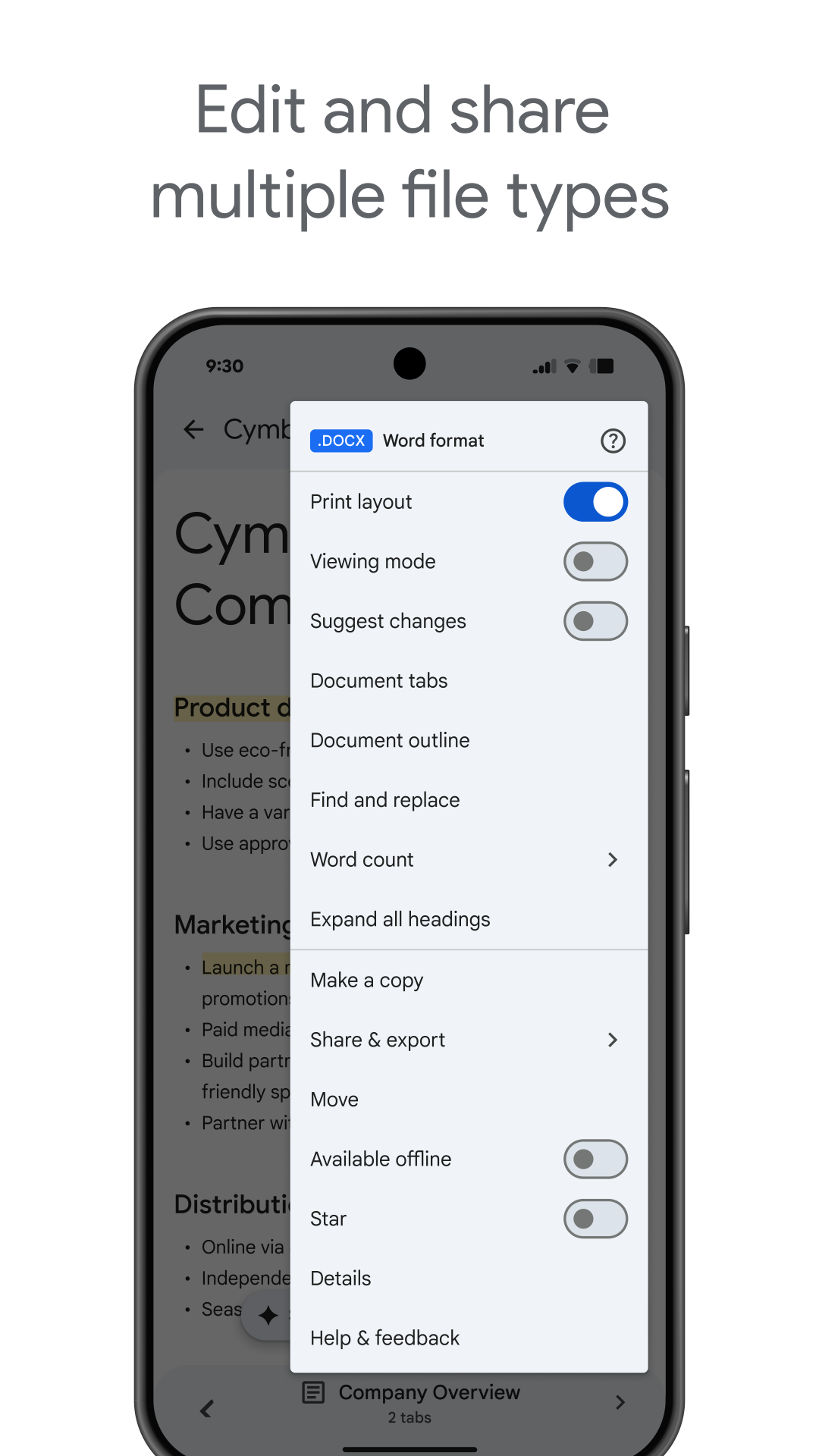 Captura de ecrã 2 da app Google Docs