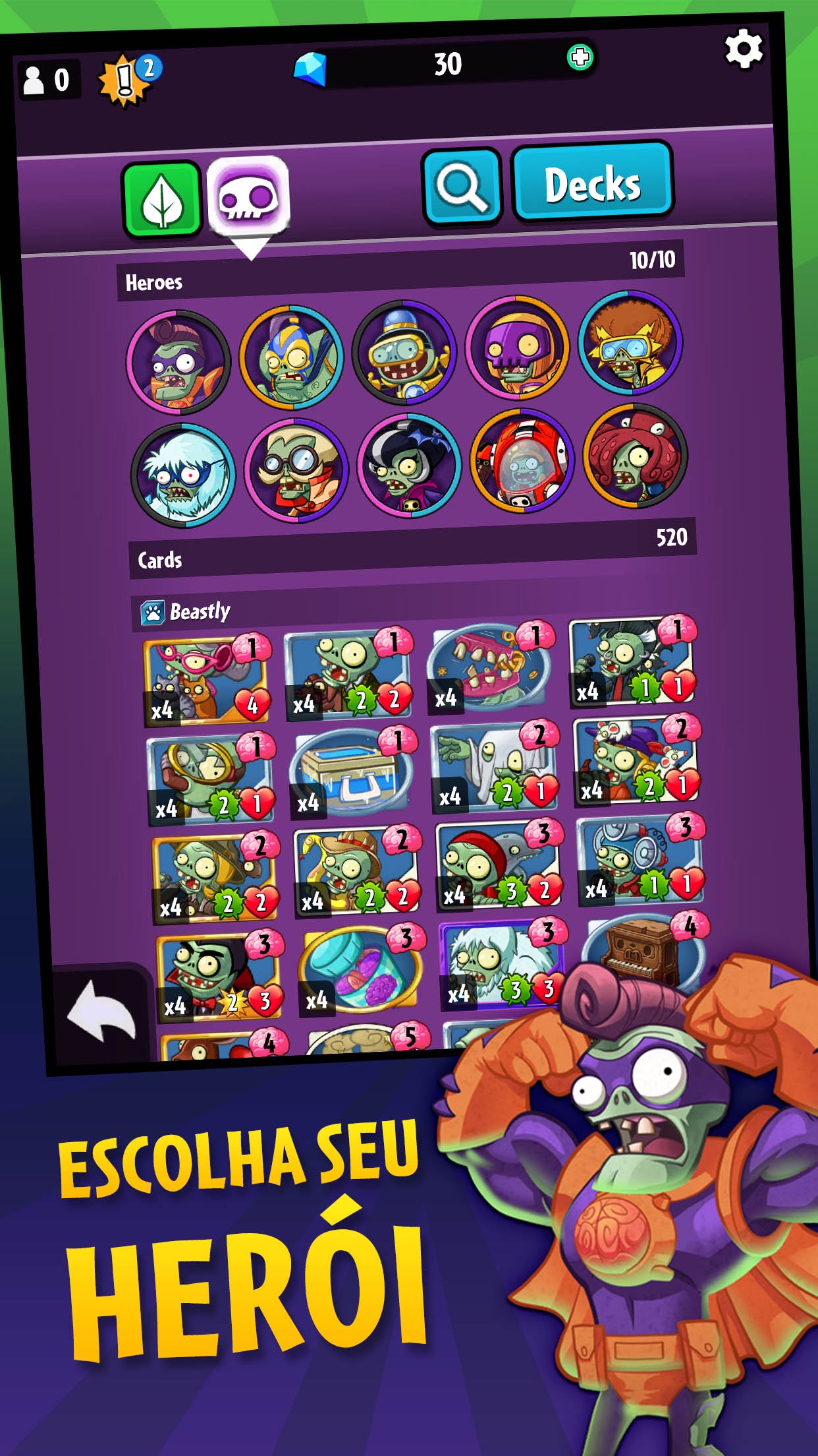 Captura de ecrã 2 da app Plants vs. Zombies™ Heroes