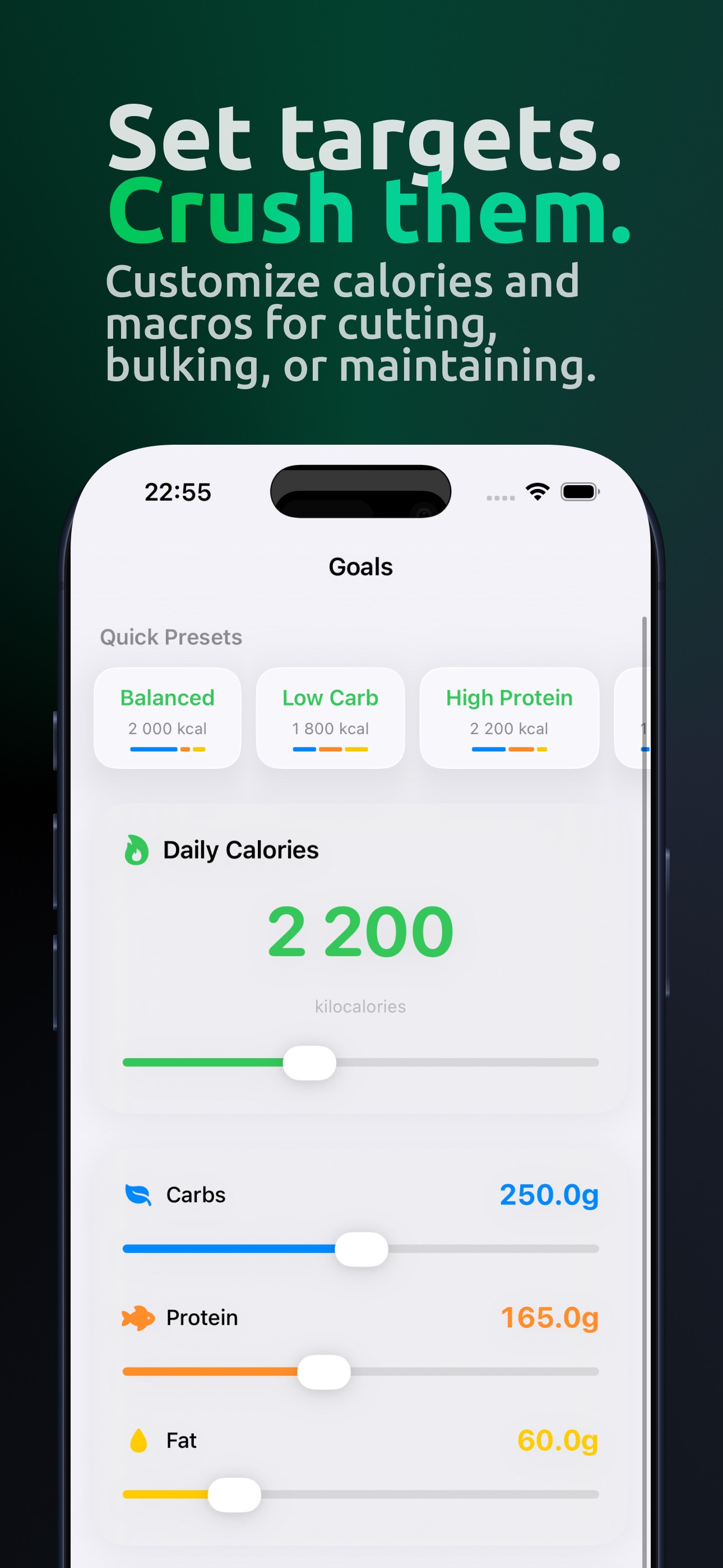 Captura de ecrã 4 da app Calometric — Calories Tracker