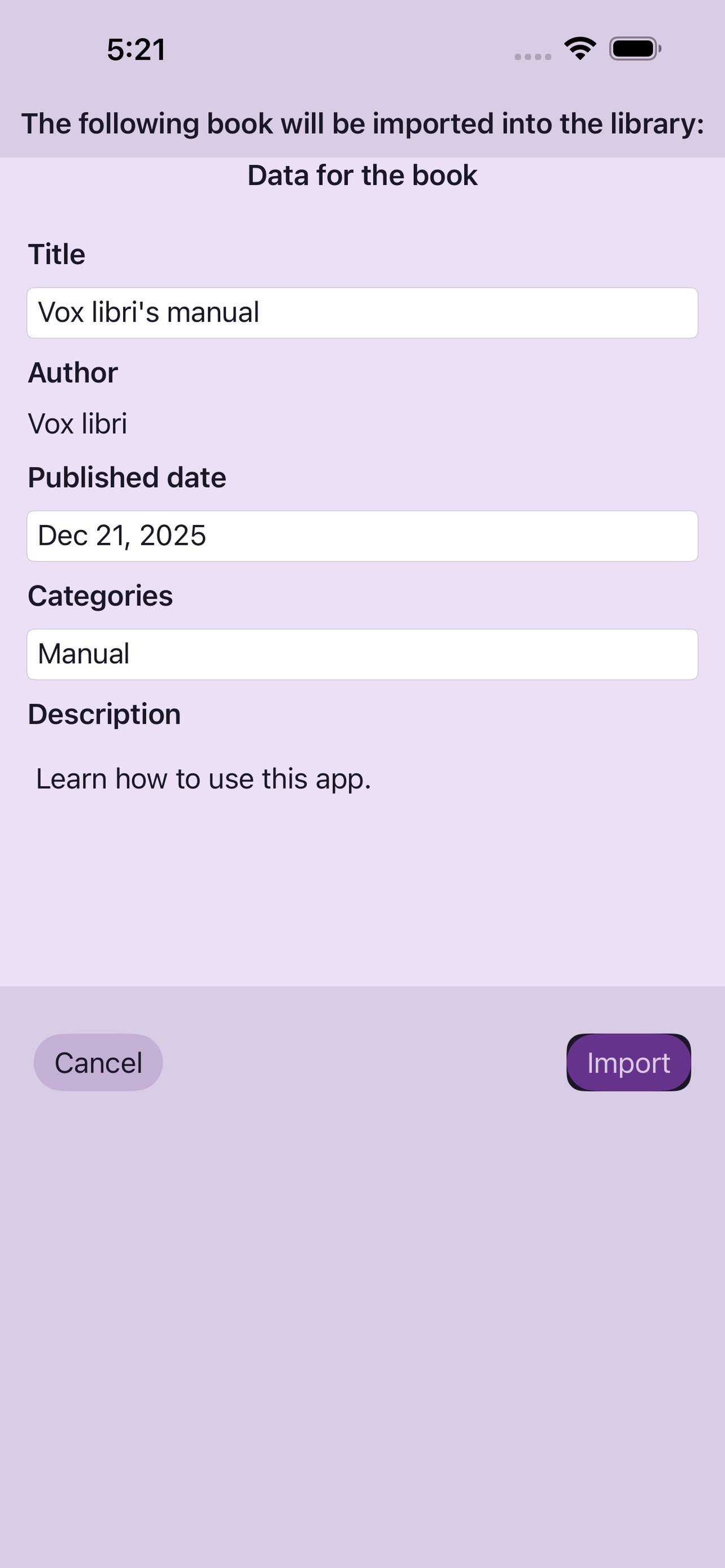 Captura de ecrã 3 da app Vox libri
