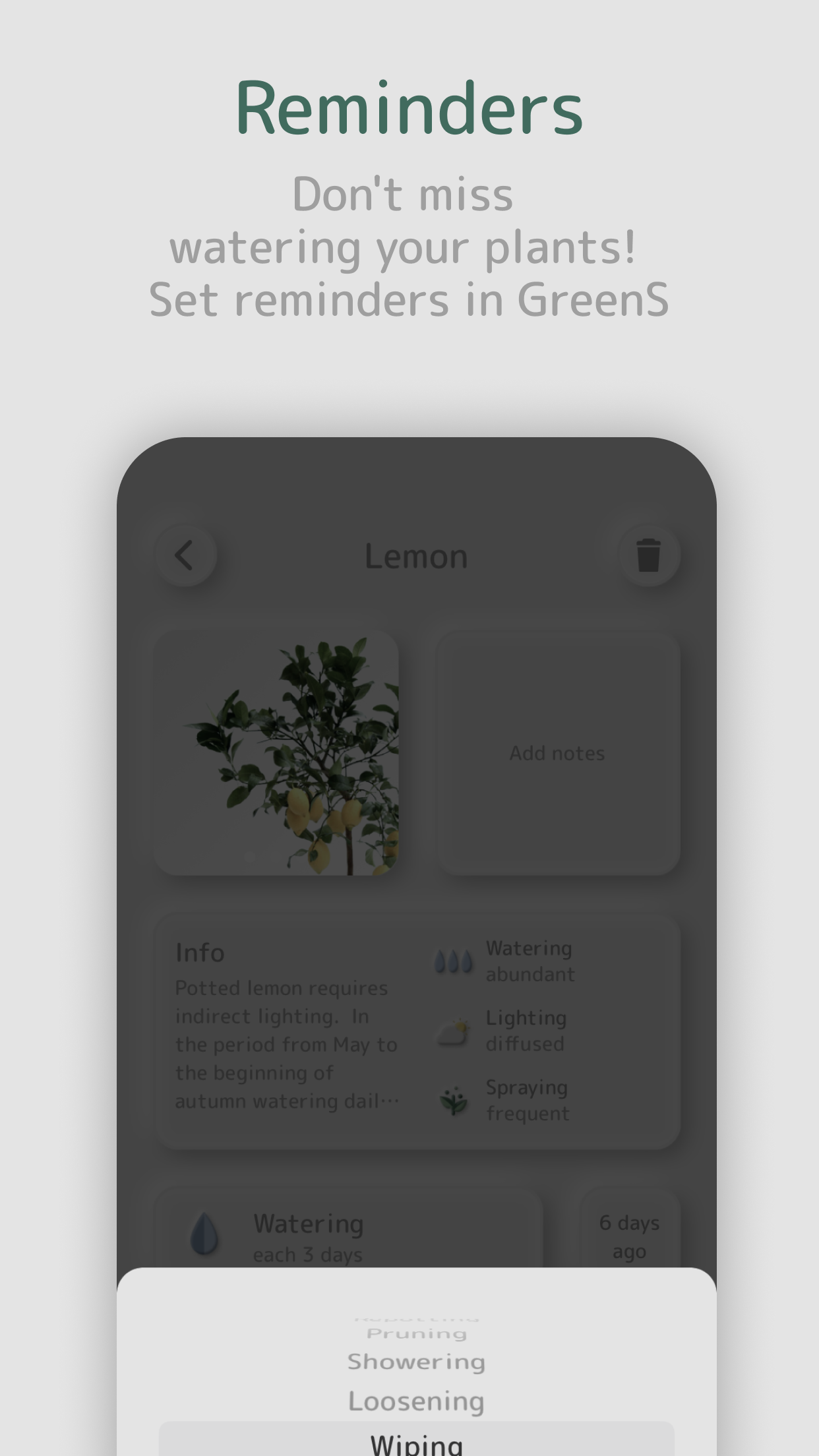 Captura de ecrã 4 da app GreenS: Cuidado com as Plantas