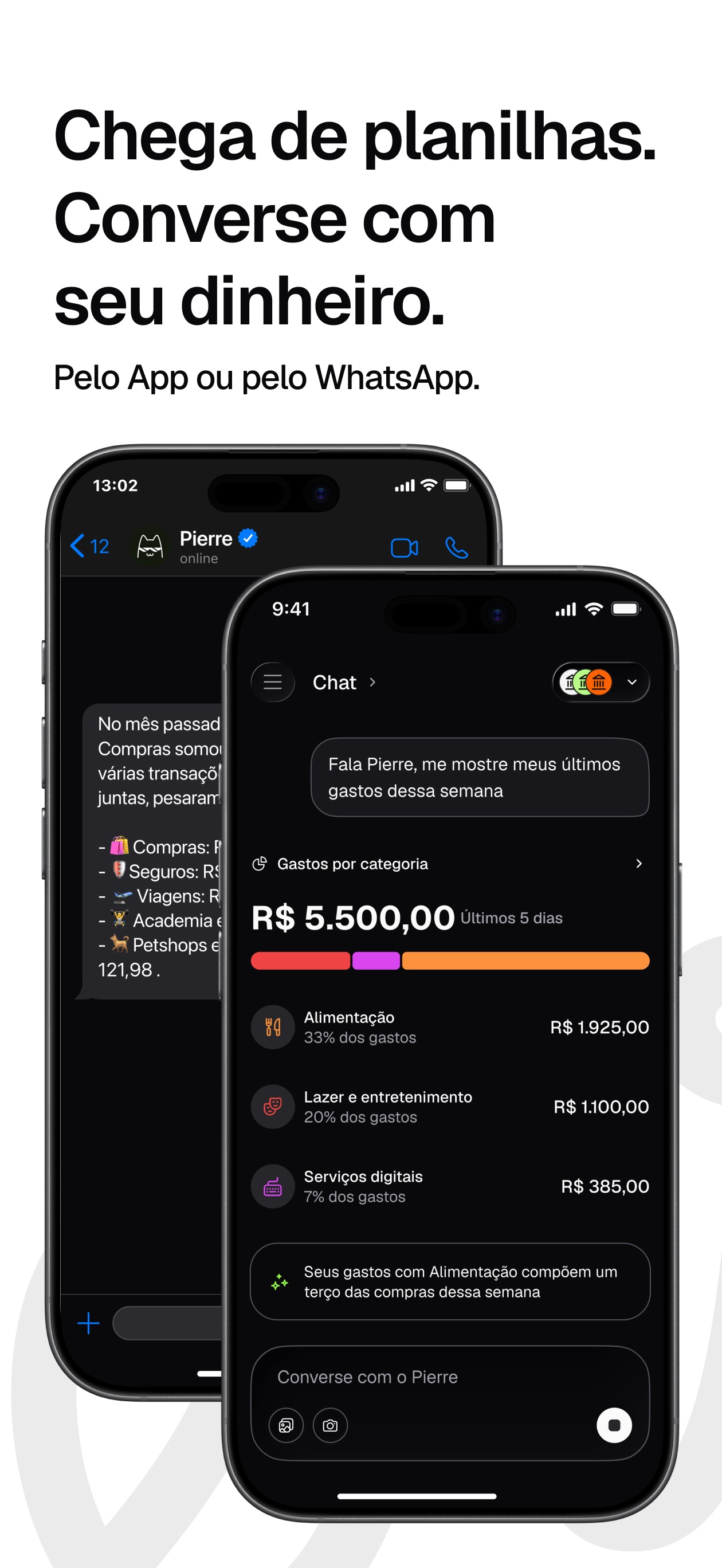 Captura de ecrã 1 da app Pierre: Controle de gastos IA