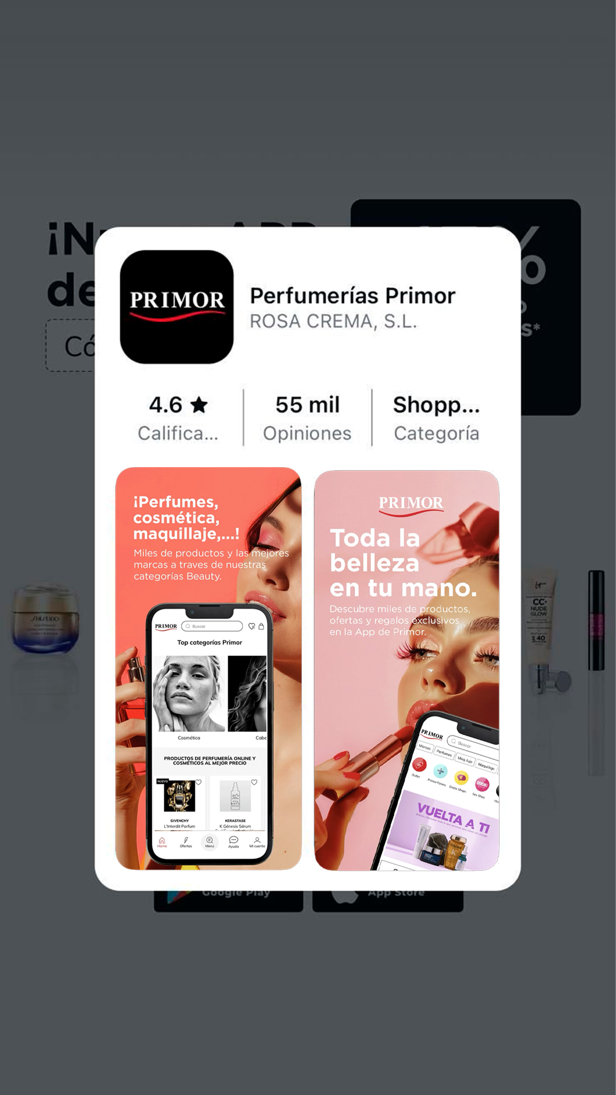 Captura de ecrã 1 da app Perfumarias Primor