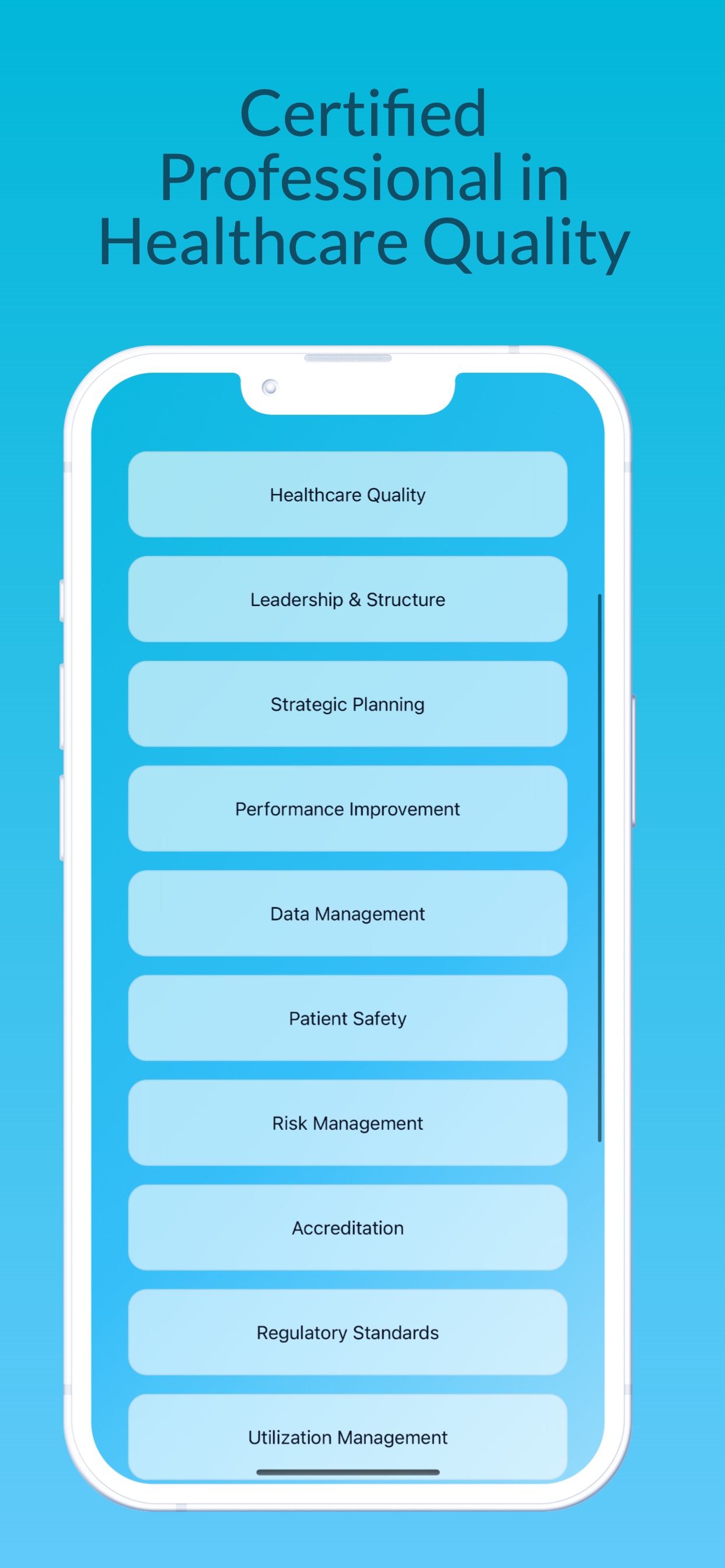 Captura de ecrã 2 da app CPHQ Prep: Healthcare Quality