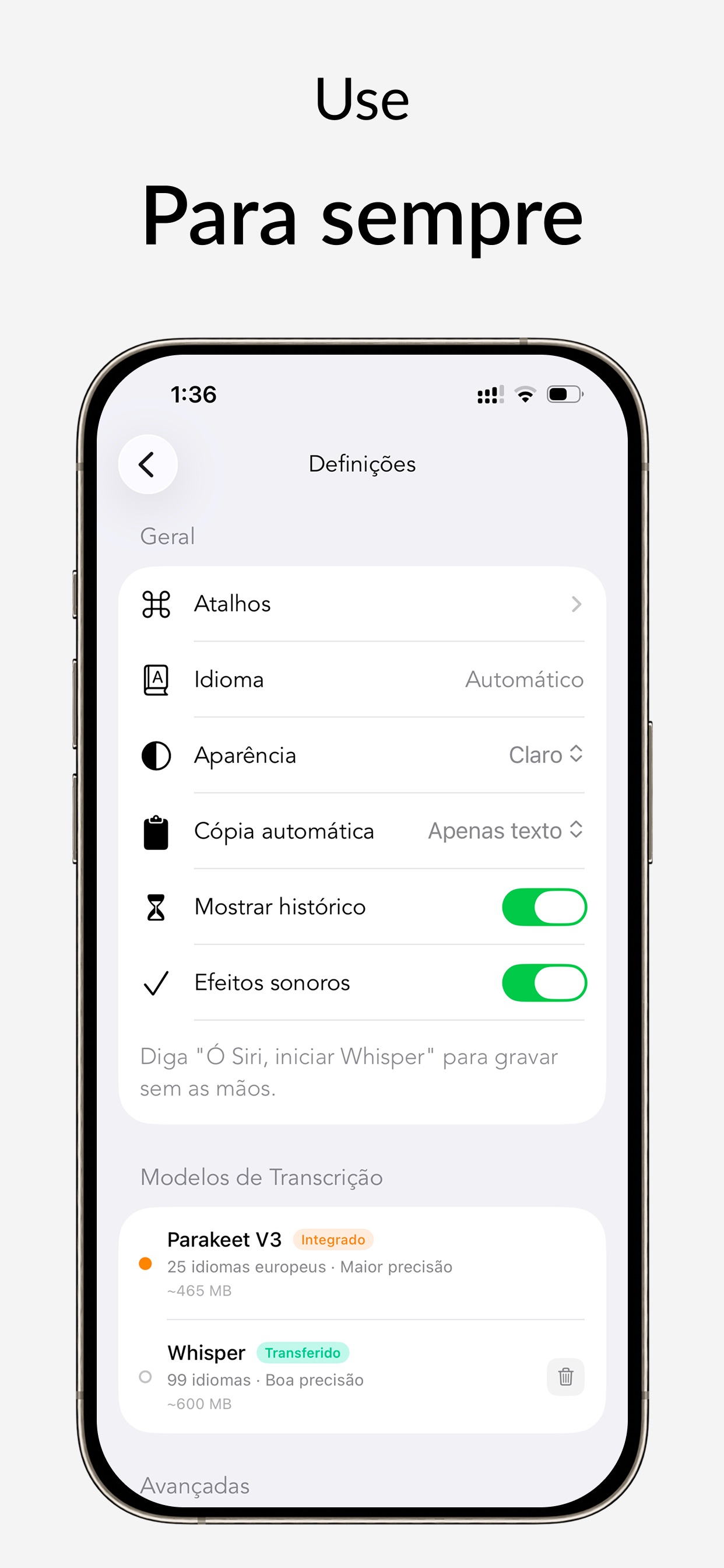 Captura de ecrã 4 da app Whisper Notes - Voz para Texto