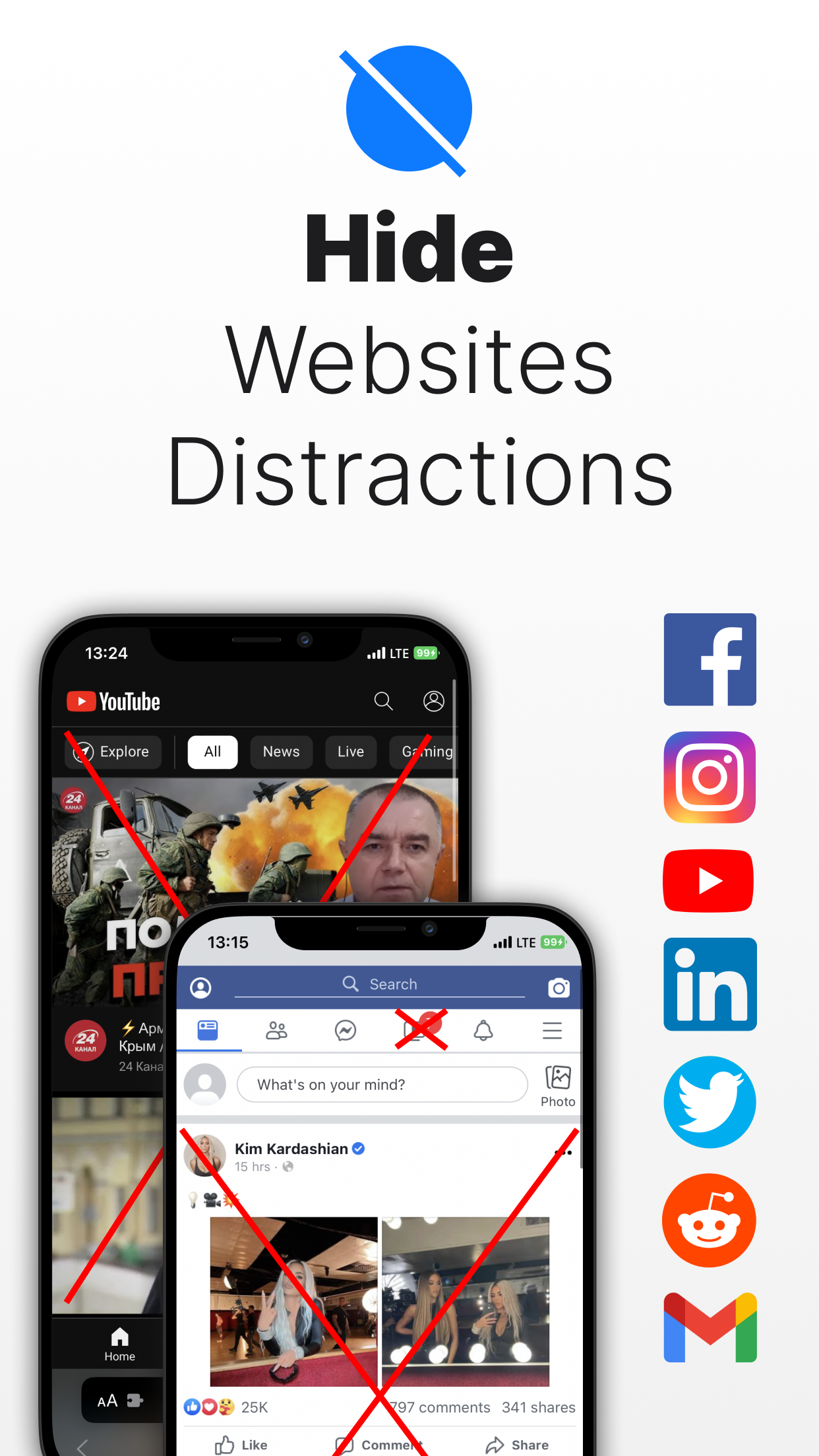 Captura de ecrã 1 da app SocialFocus: Hide Distractions