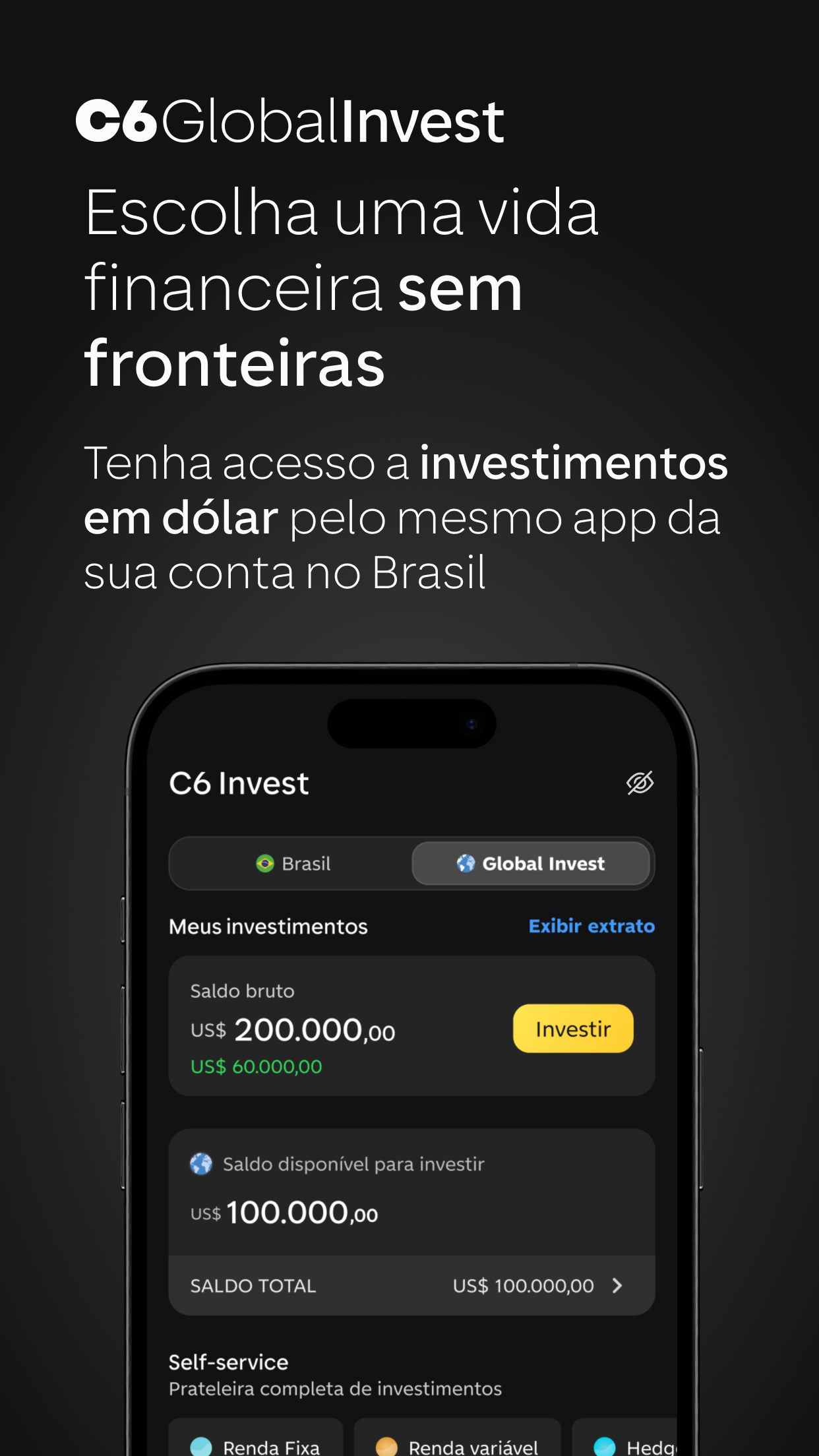 Captura de ecrã 3 da app C6 Bank: Cartão, conta e mais!