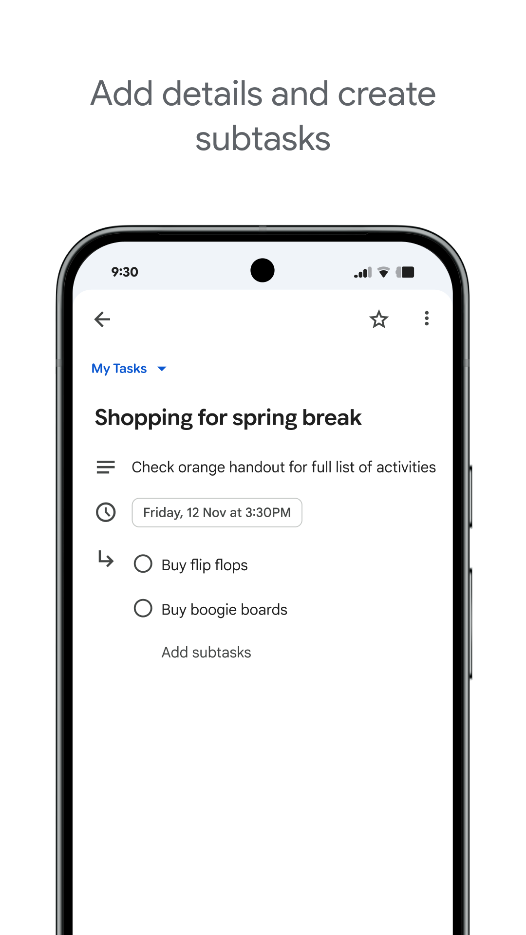 Captura de ecrã 2 da app Google Tasks
