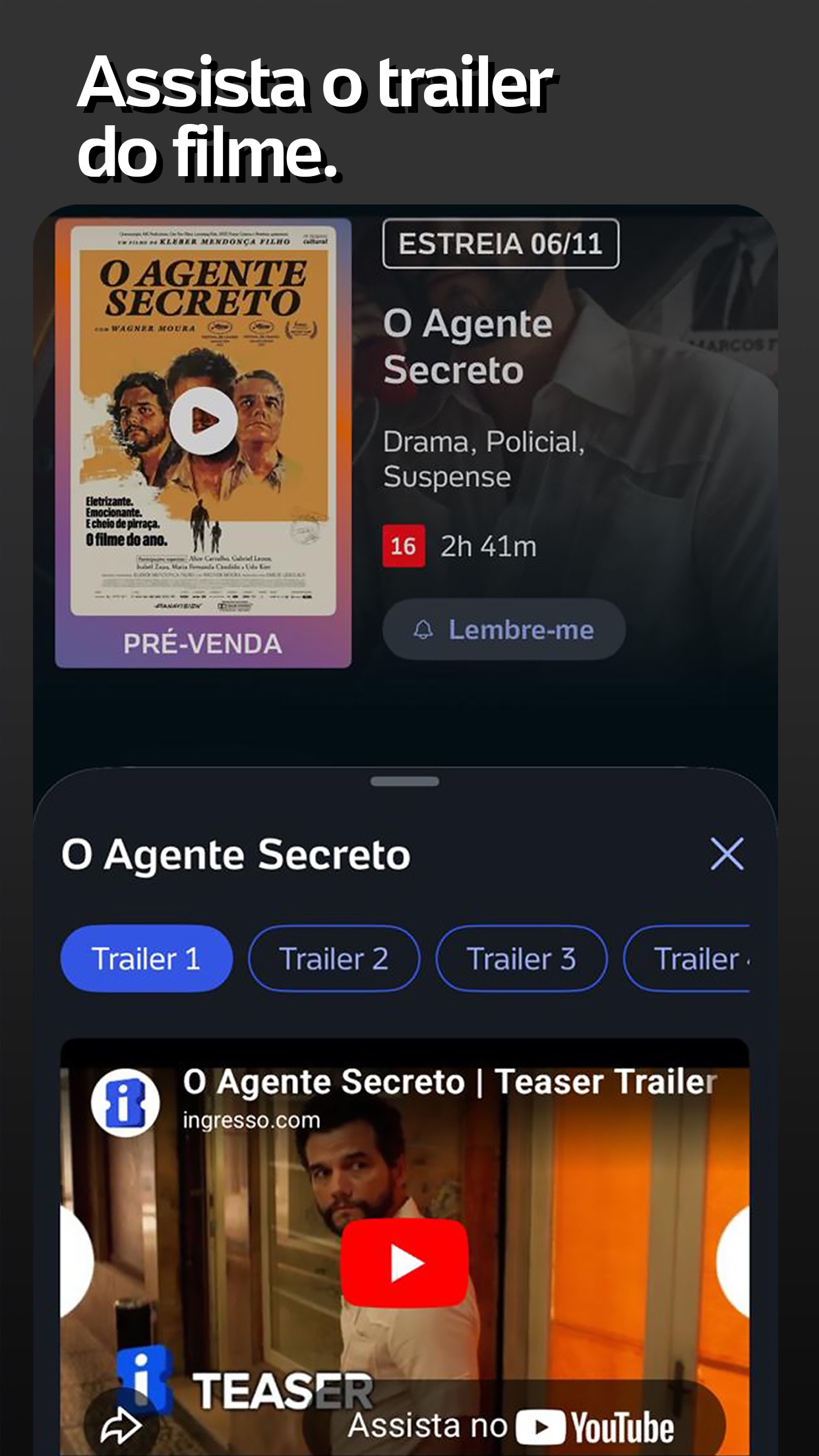 Captura de ecrã 4 da app Ingresso.com +Filmes +Cinemas