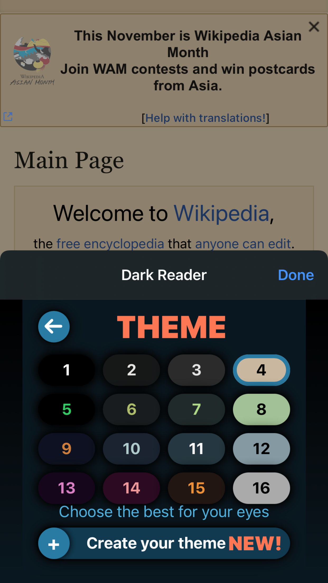 Captura de ecrã 3 da app Dark Reader for Safari
