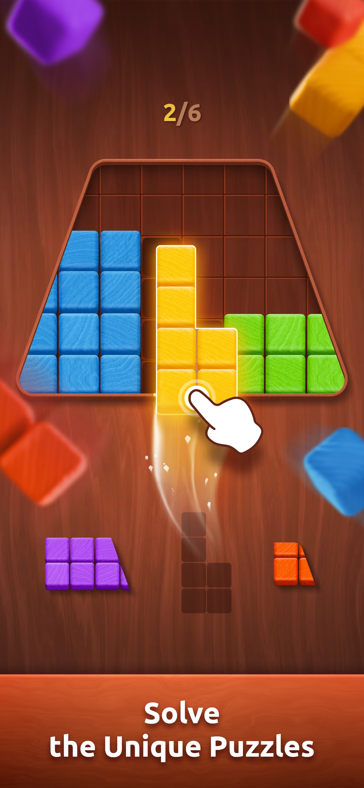 Captura de ecrã 2 da app Colorwood Blocks: Wood Puzzle